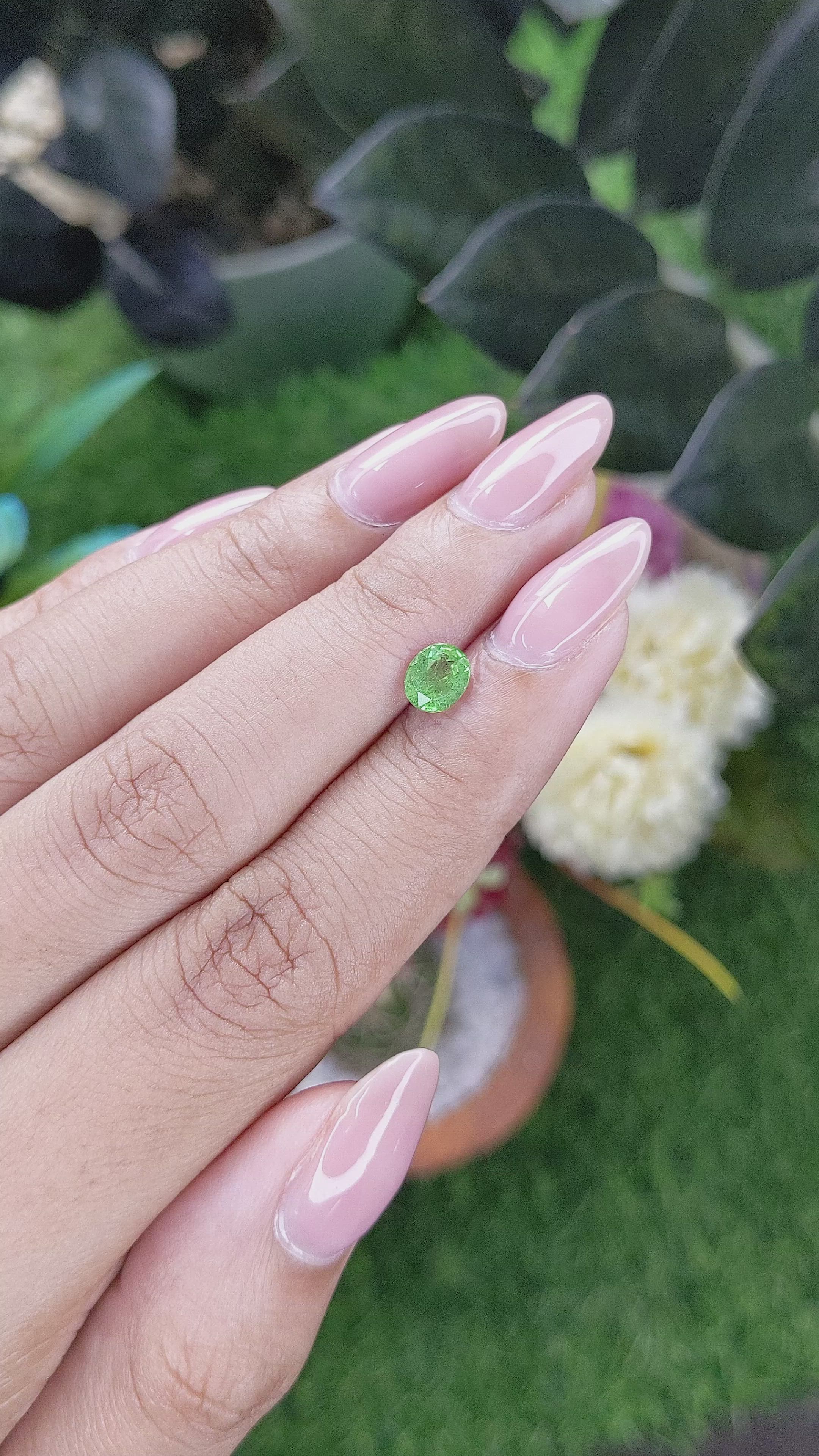 0.90 Ct. Tsavorite Garnet from Tanzania Size Video