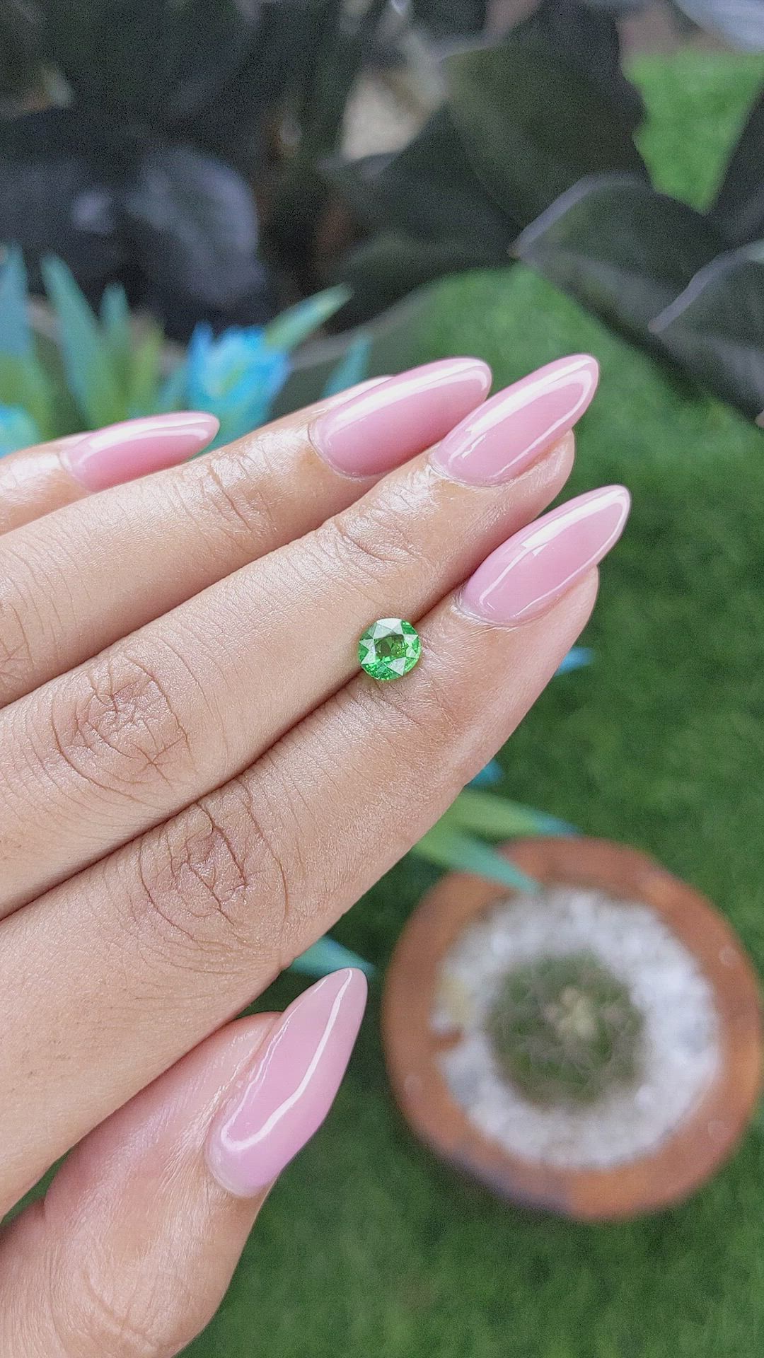 0.68 Ct. Tsavorite Garnet from Tanzania Size Video
