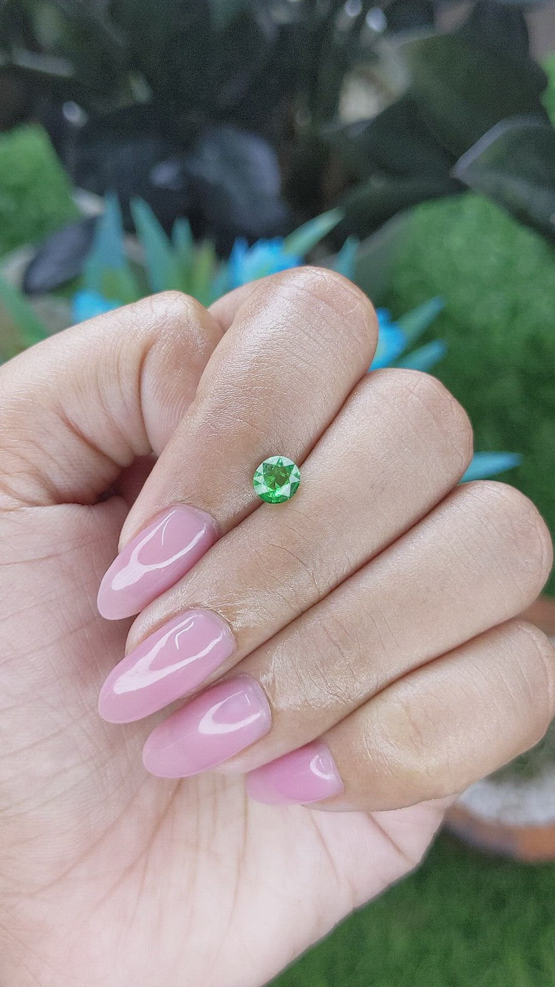 0.68 Ct. Tsavorite Garnet from Tanzania Size Video