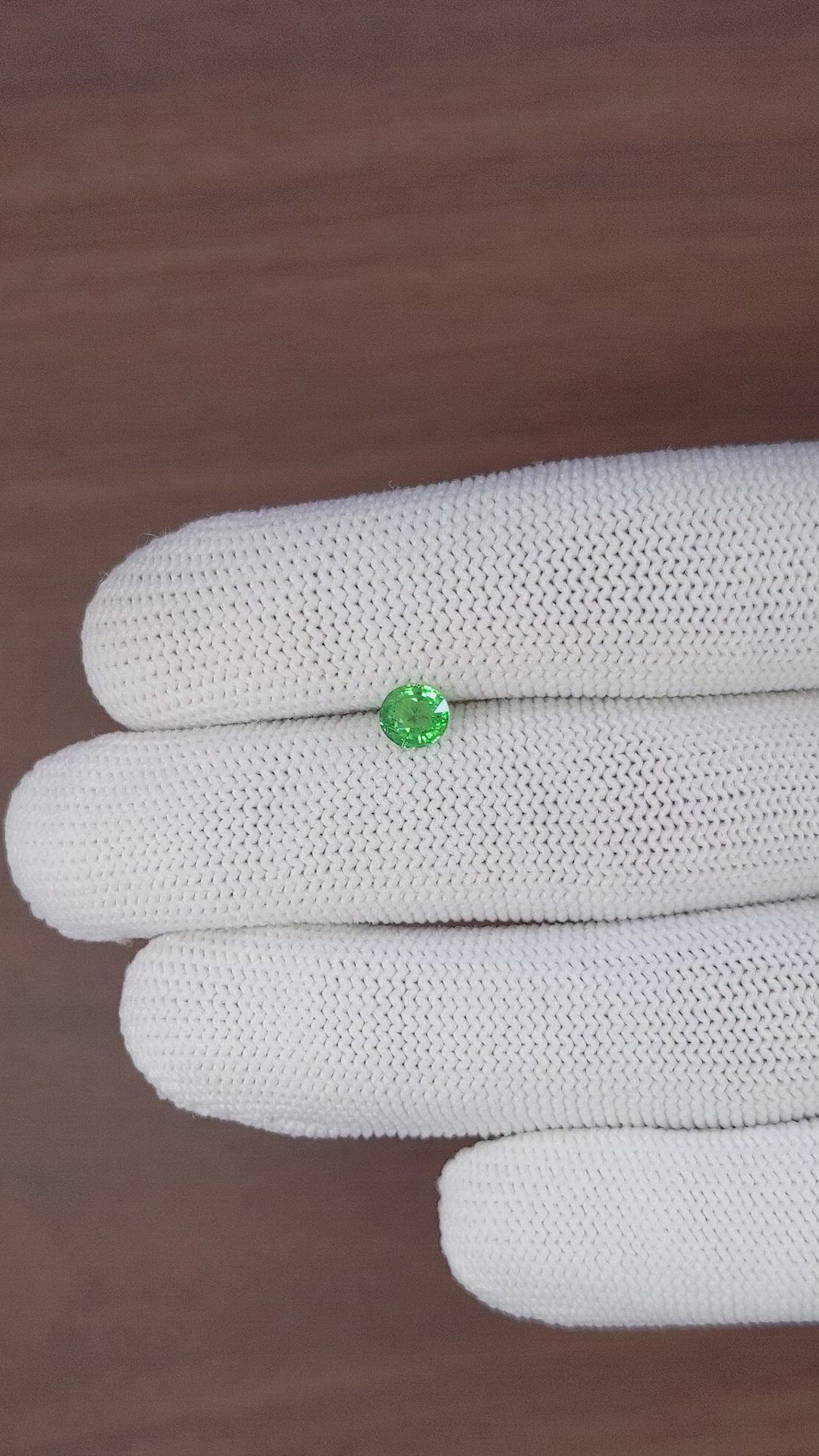0.68 Ct. Tsavorite Garnet from Tanzania Size Video
