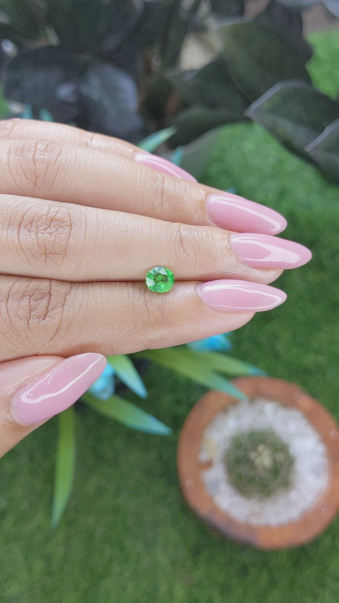0.68 Ct. Tsavorite Garnet from Tanzania Size Video