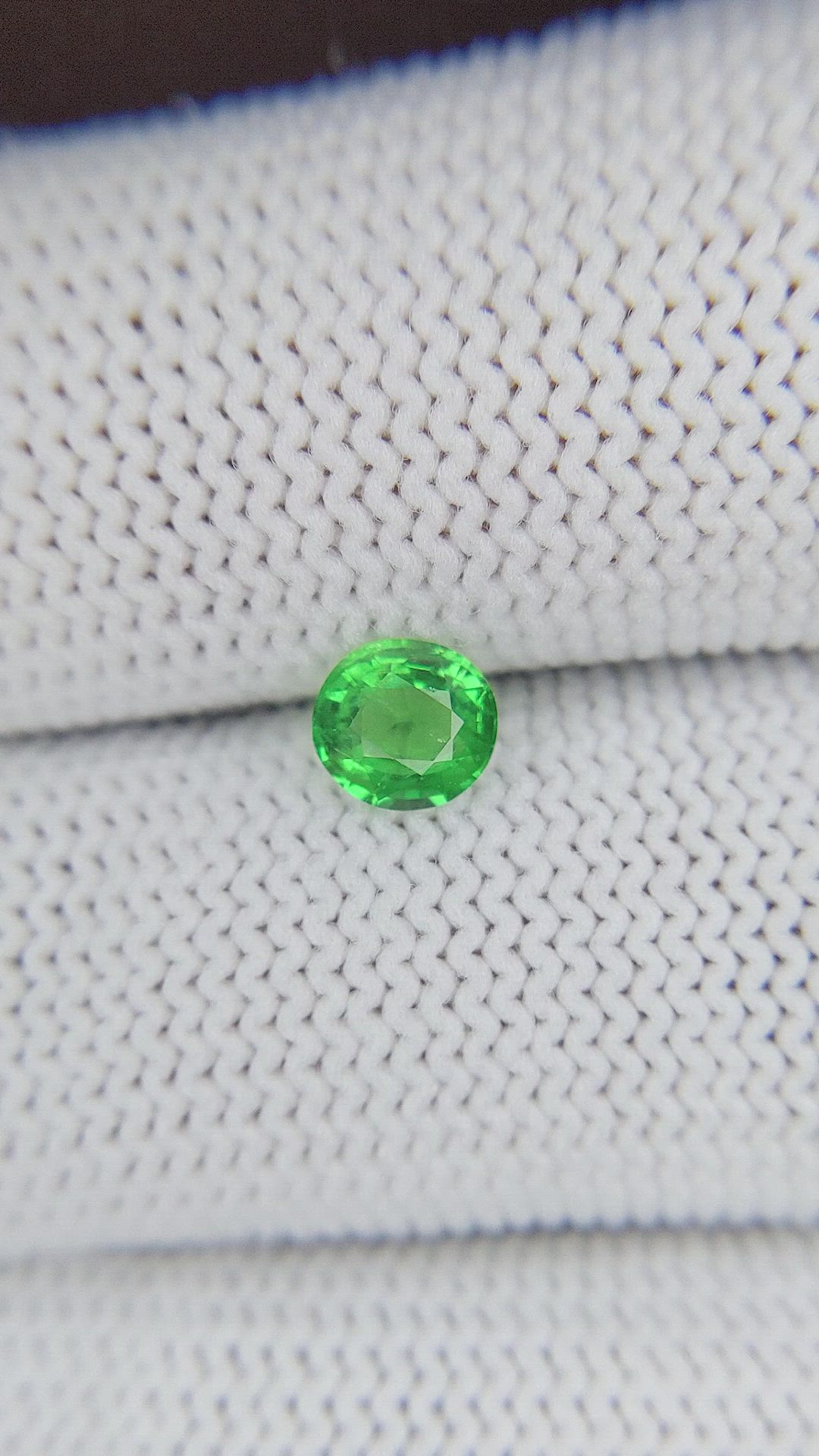 0.68 Ct. Tsavorite Garnet from Tanzania Size Video