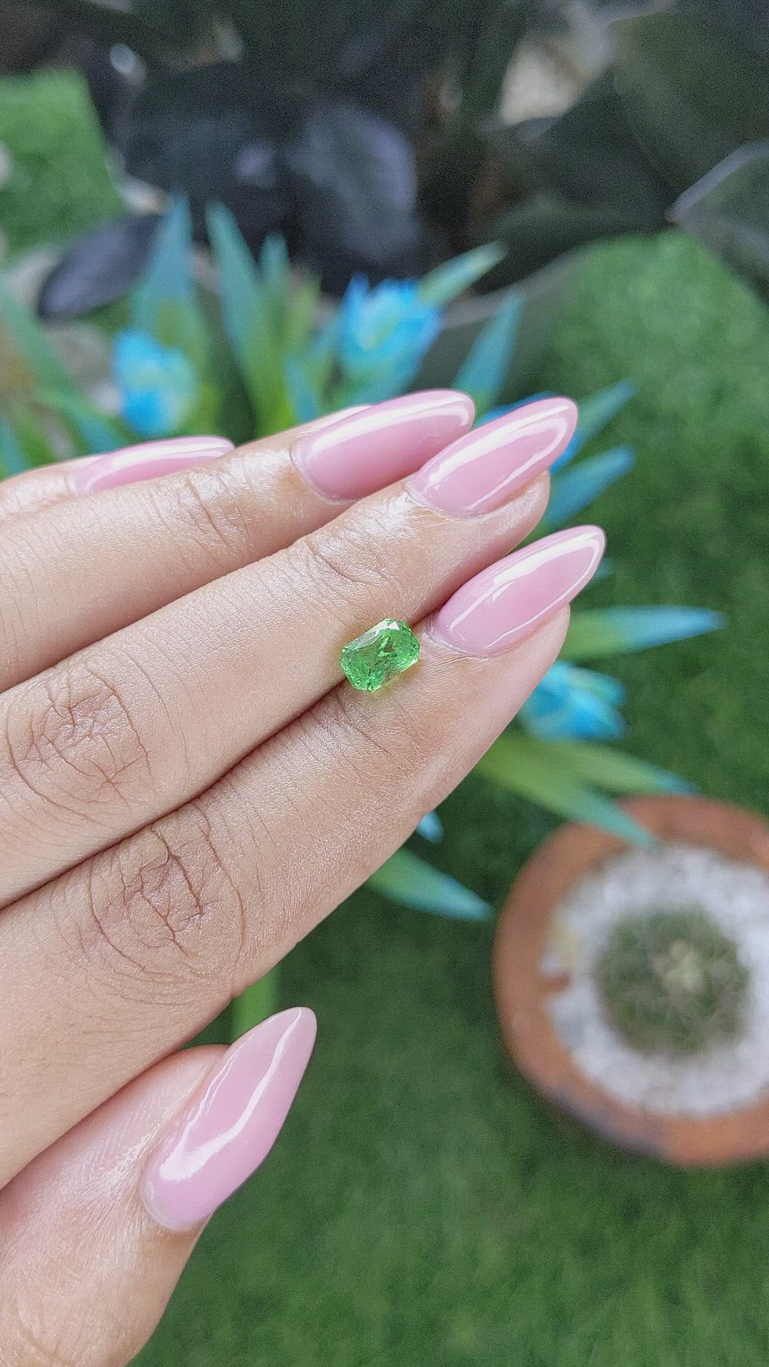 1.25 Ct. Tsavorite Garnet from Tanzania Size Video