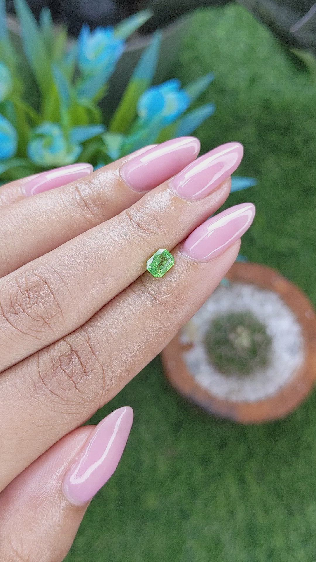 0.64 Ct. Tsavorite Garnet from Tanzania Size Video