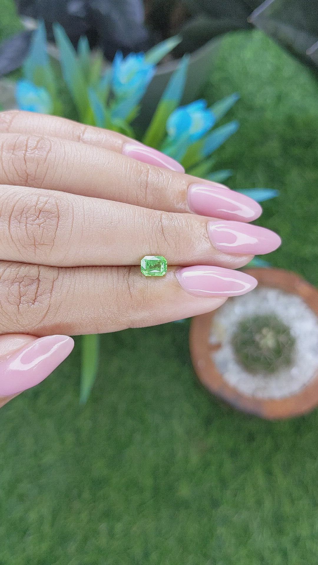 0.64 Ct. Tsavorite Garnet from Tanzania Size Video