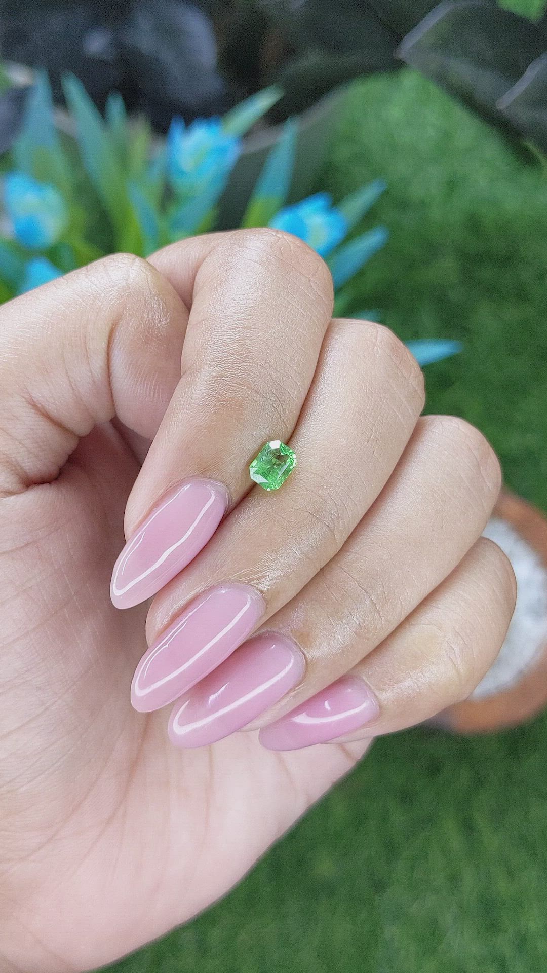 0.64 Ct. Tsavorite Garnet from Tanzania Size Video
