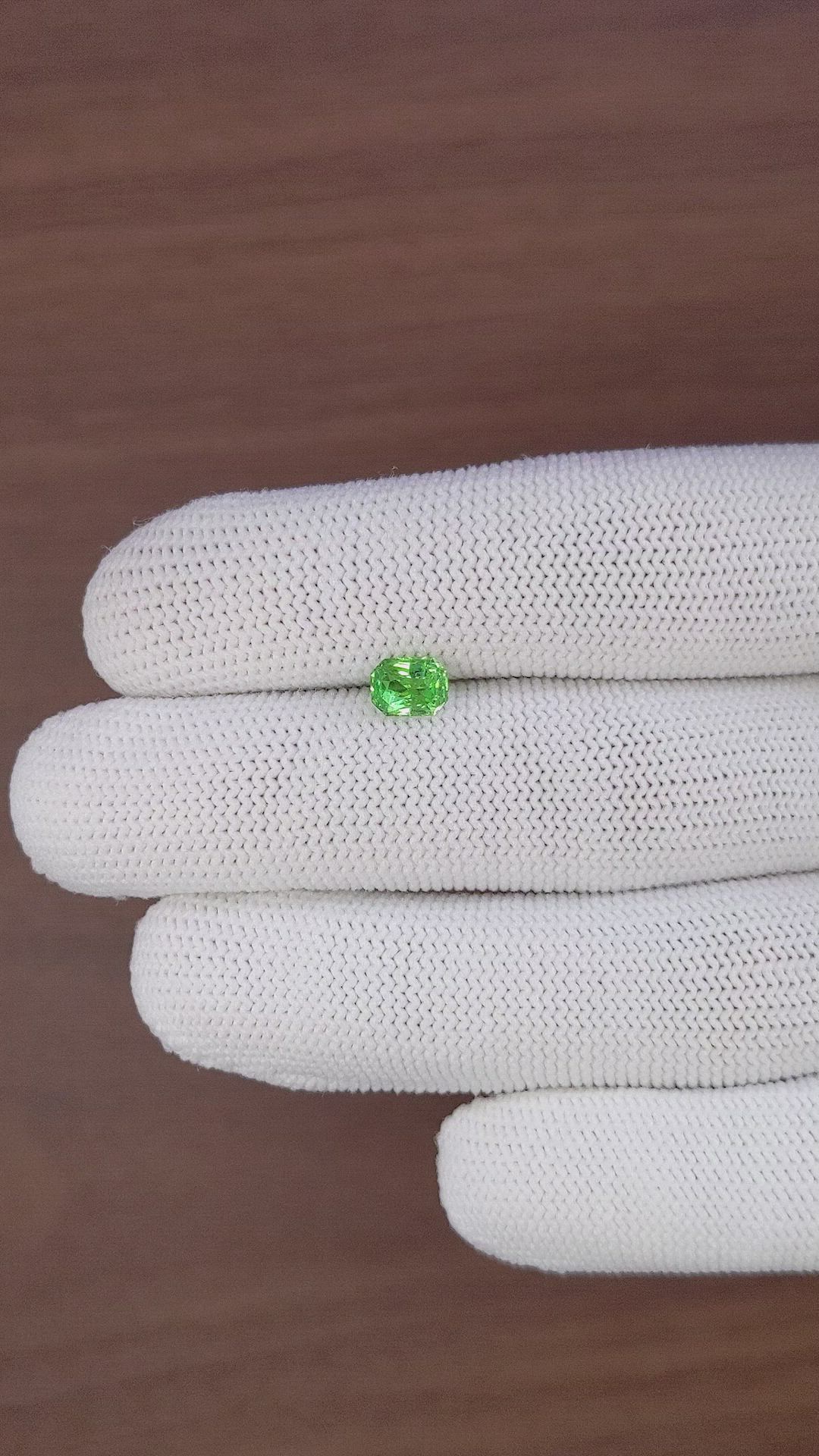 1.01 Ct. Tsavorite Garnet from Tanzania Size Video