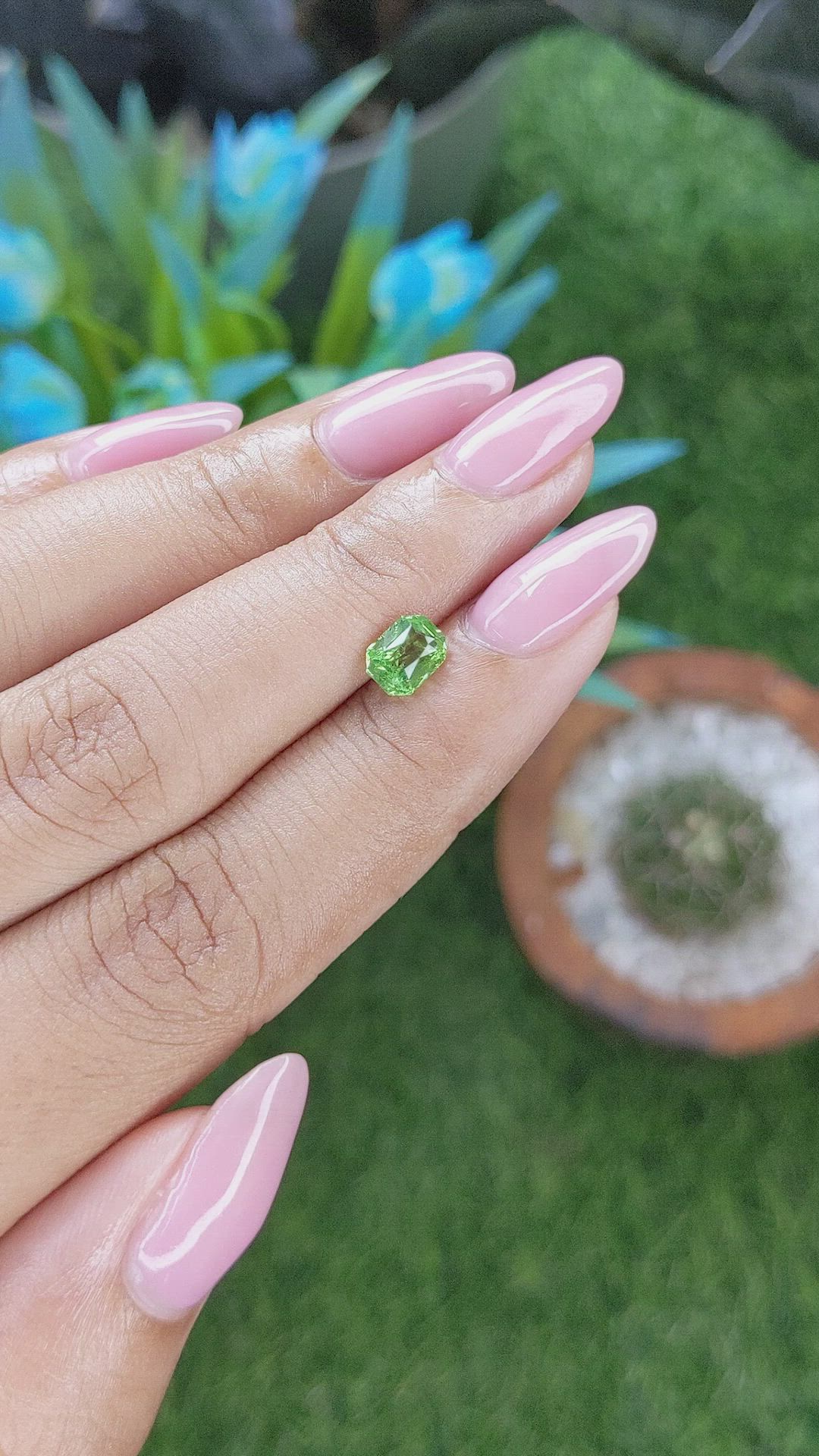 1.01 Ct. Tsavorite Garnet from Tanzania Size Video