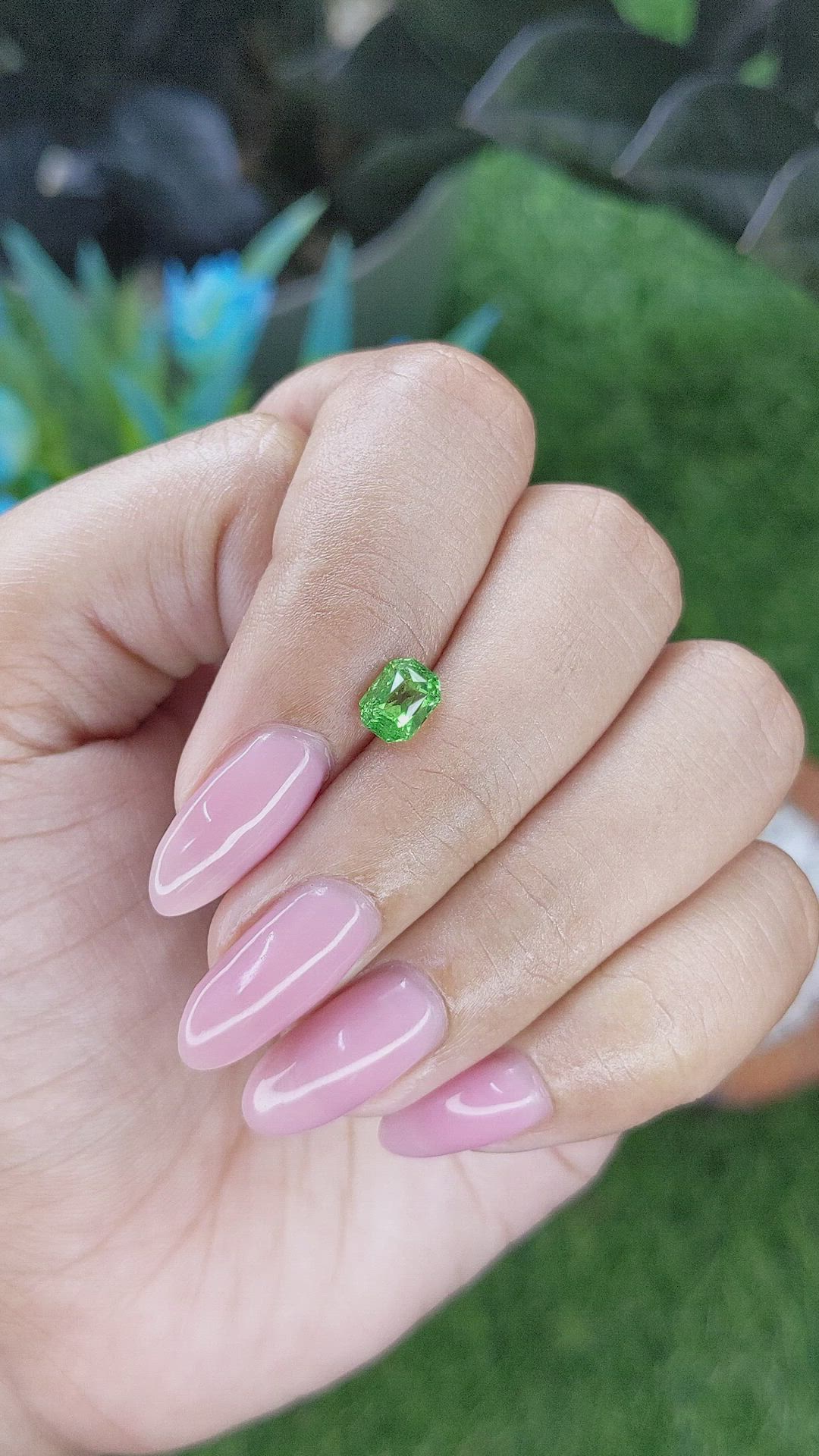 1.01 Ct. Tsavorite Garnet from Tanzania Size Video