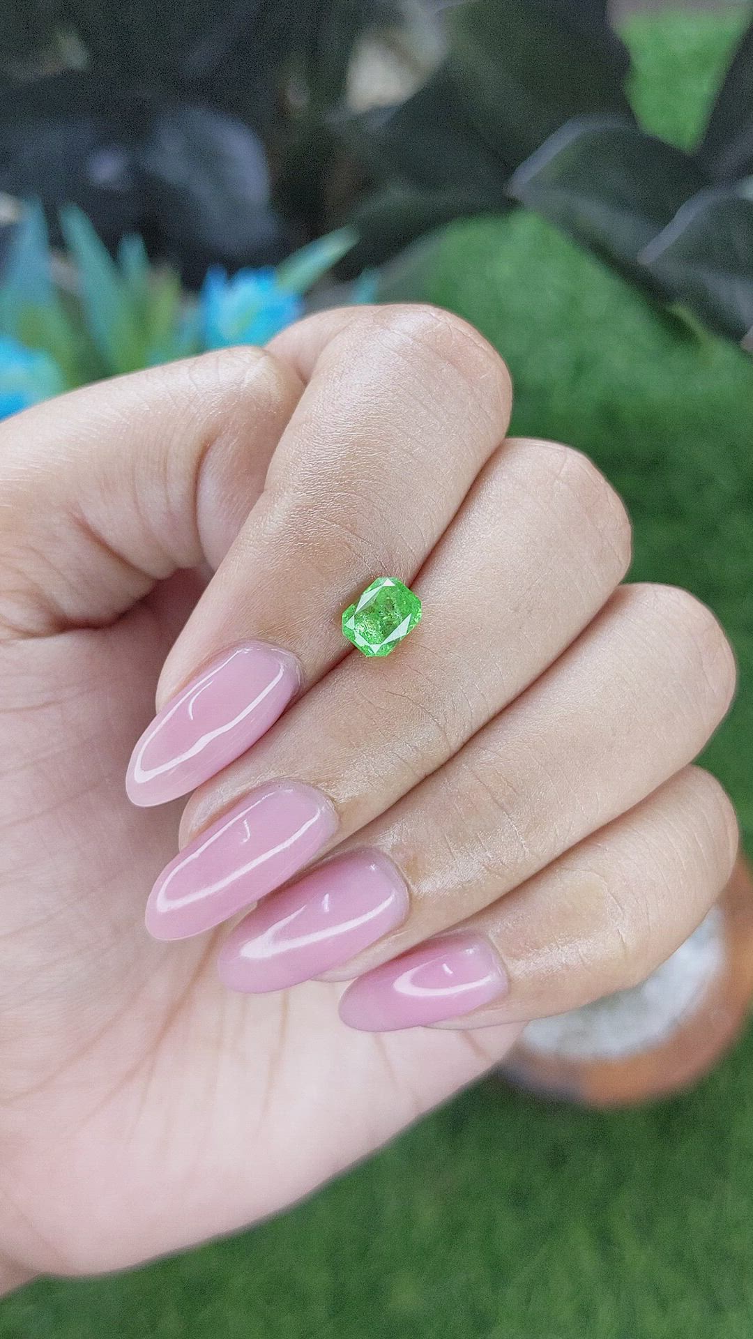 1.11 Ct. Tsavorite Garnet from Tanzania Size Video