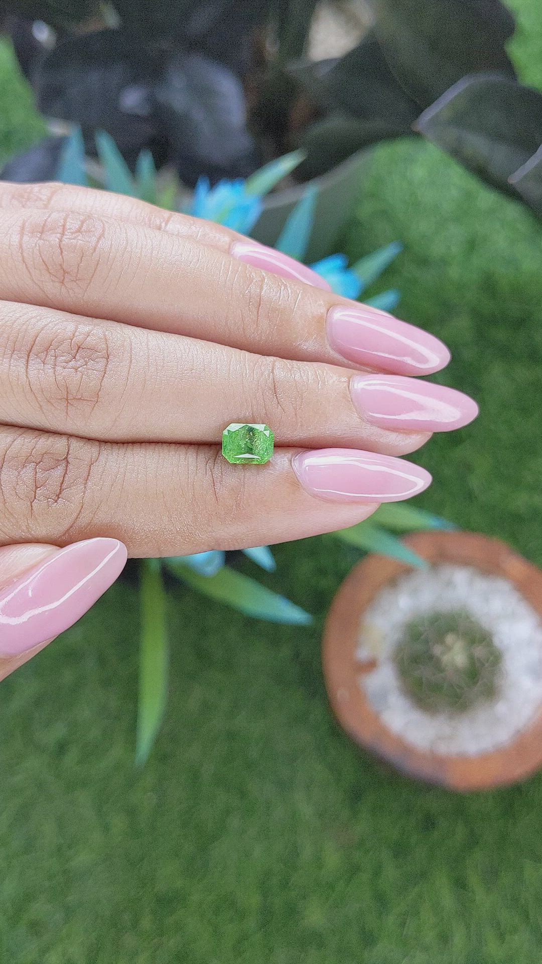 1.11 Ct. Tsavorite Garnet from Tanzania Size Video