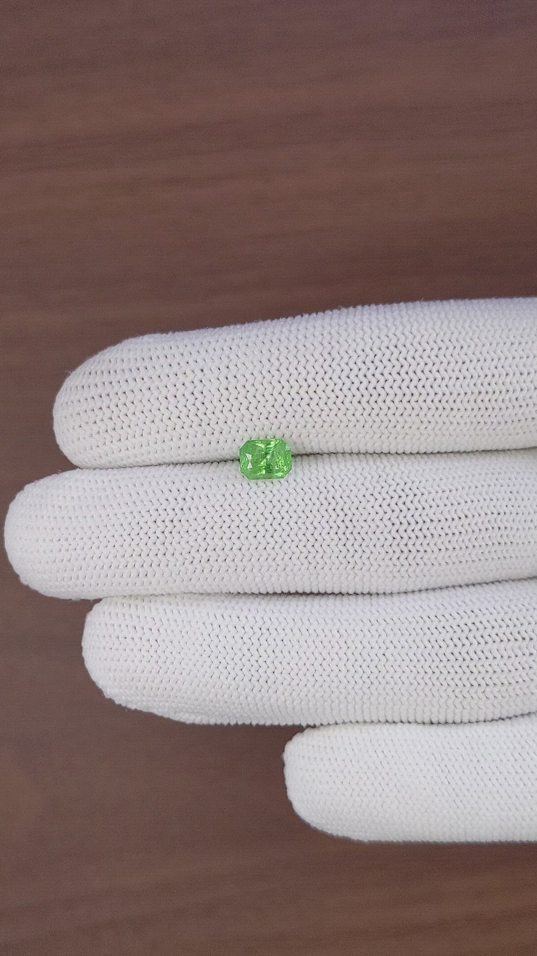 1.11 Ct. Tsavorite Garnet from Tanzania Size Video
