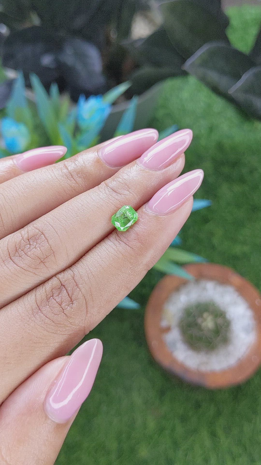 1.11 Ct. Tsavorite Garnet from Tanzania Size Video