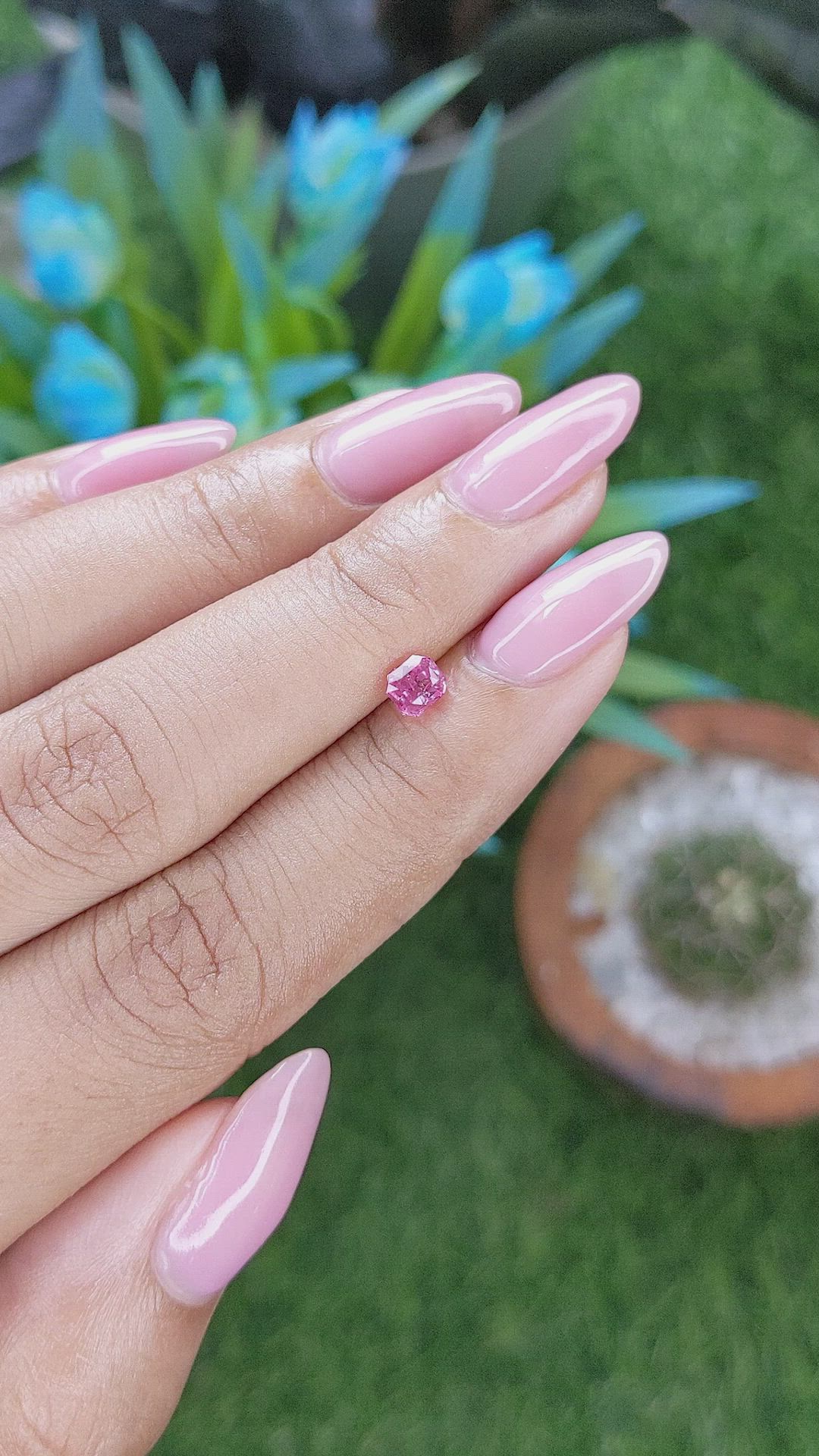 0.49 Ct. Pink Spinel from Ceylon (Sri Lanka) Size Video