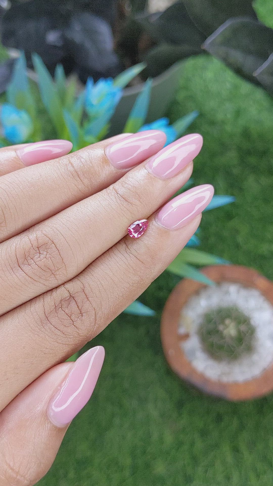 0.43 Ct. Pink Spinel from Ceylon (Sri Lanka) Size Video