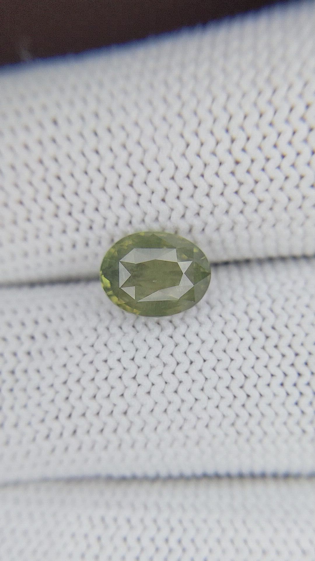 2.54 Ct. Yellowish Green Chrysoberyl from Ceylon (Sri Lanka) Size Video