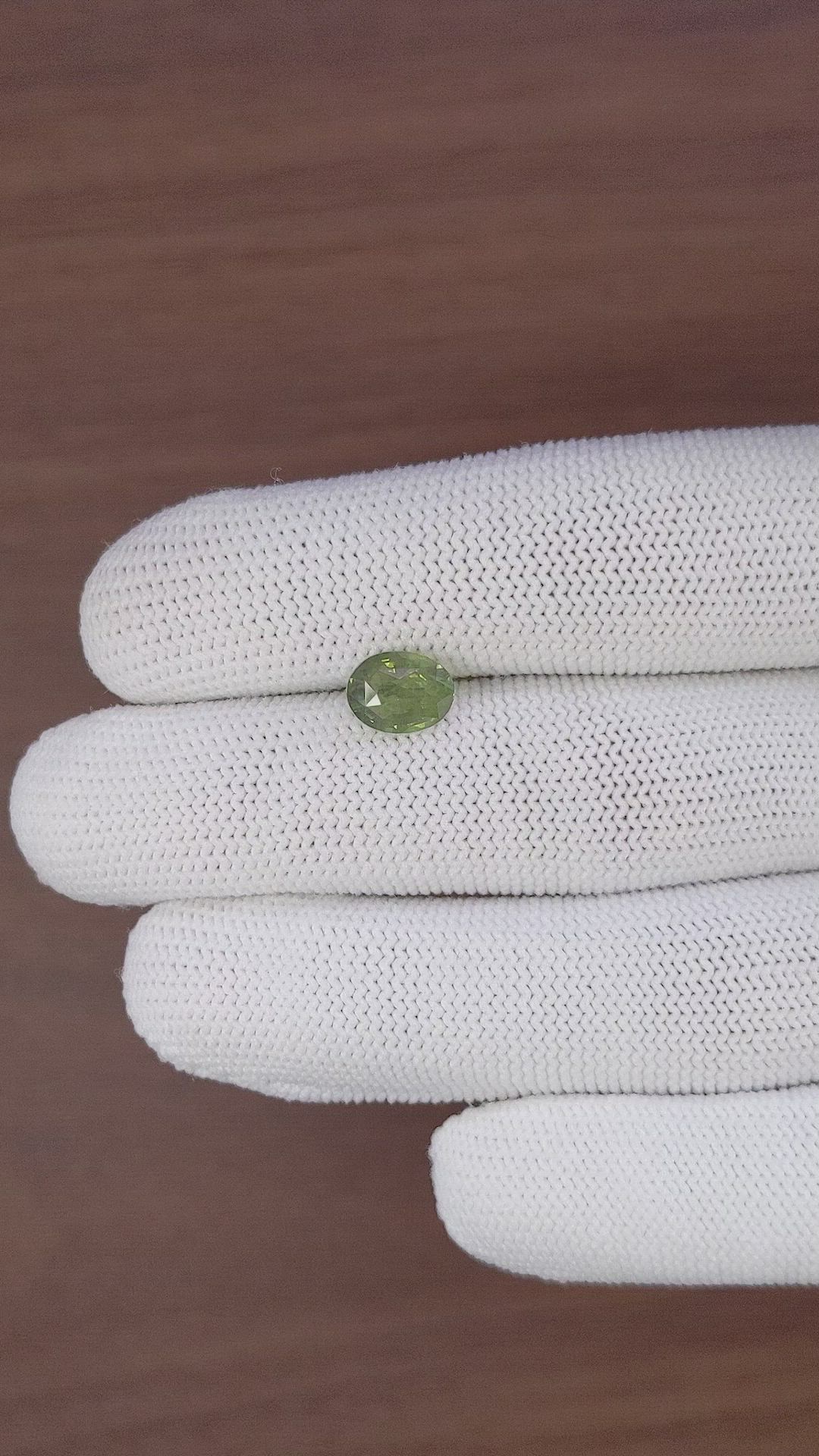 2.54 Ct. Yellowish Green Chrysoberyl from Ceylon (Sri Lanka) Size Video