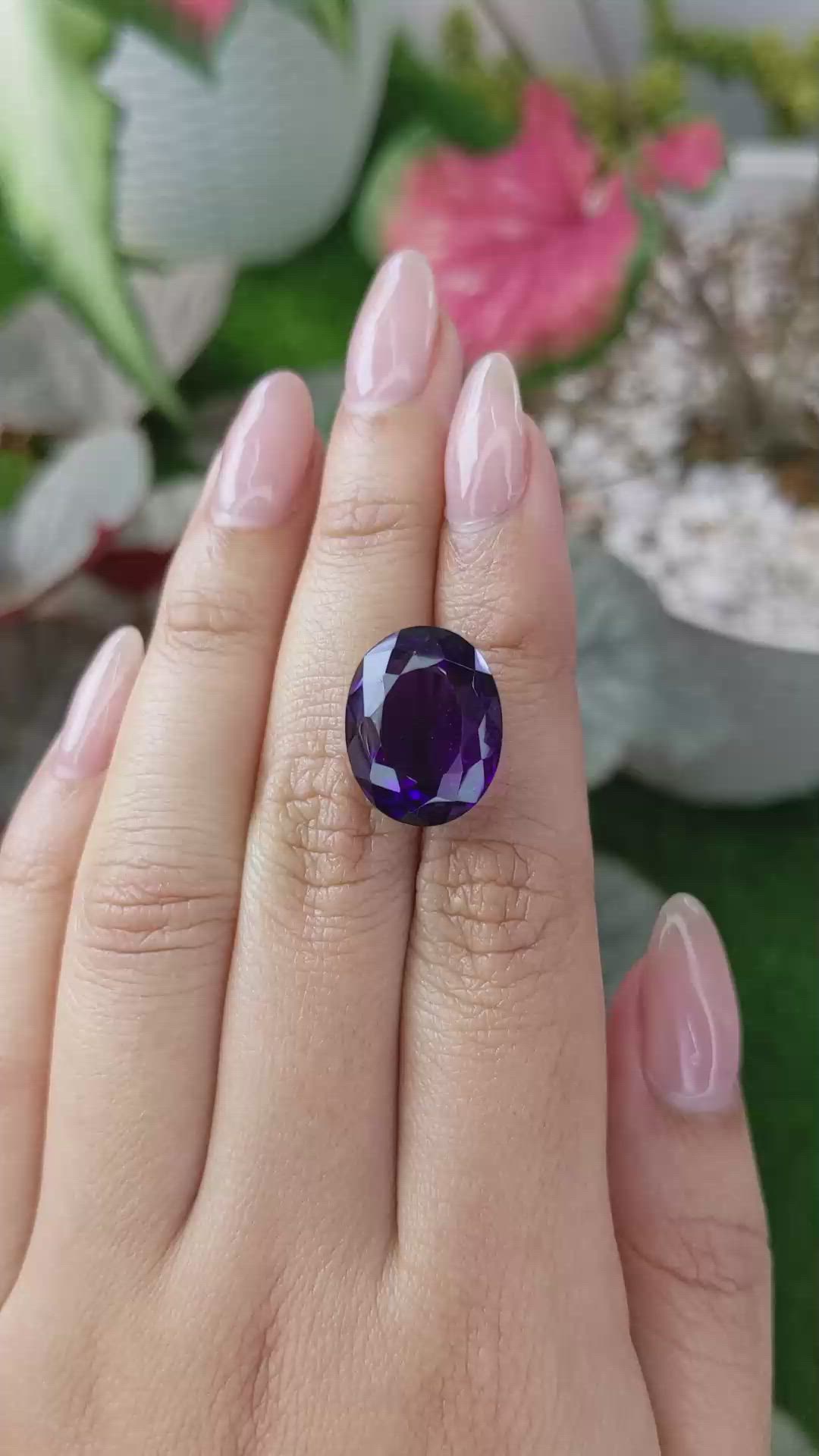14.57 Ct. Amethyst from Ceylon (Sri Lanka) Size Video
