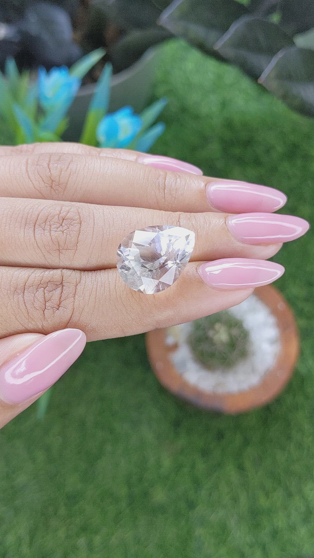 12.76 Ct. White Quartz Size Video