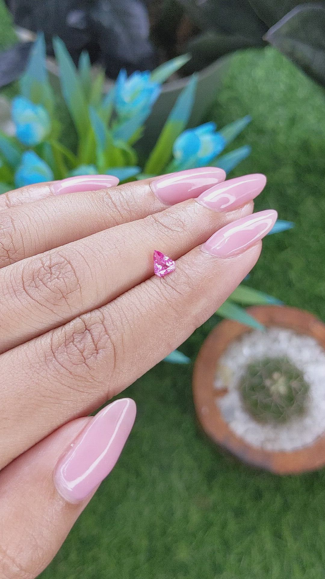0.37 Ct. Pink Spinel from Ceylon (Sri Lanka) Size Video