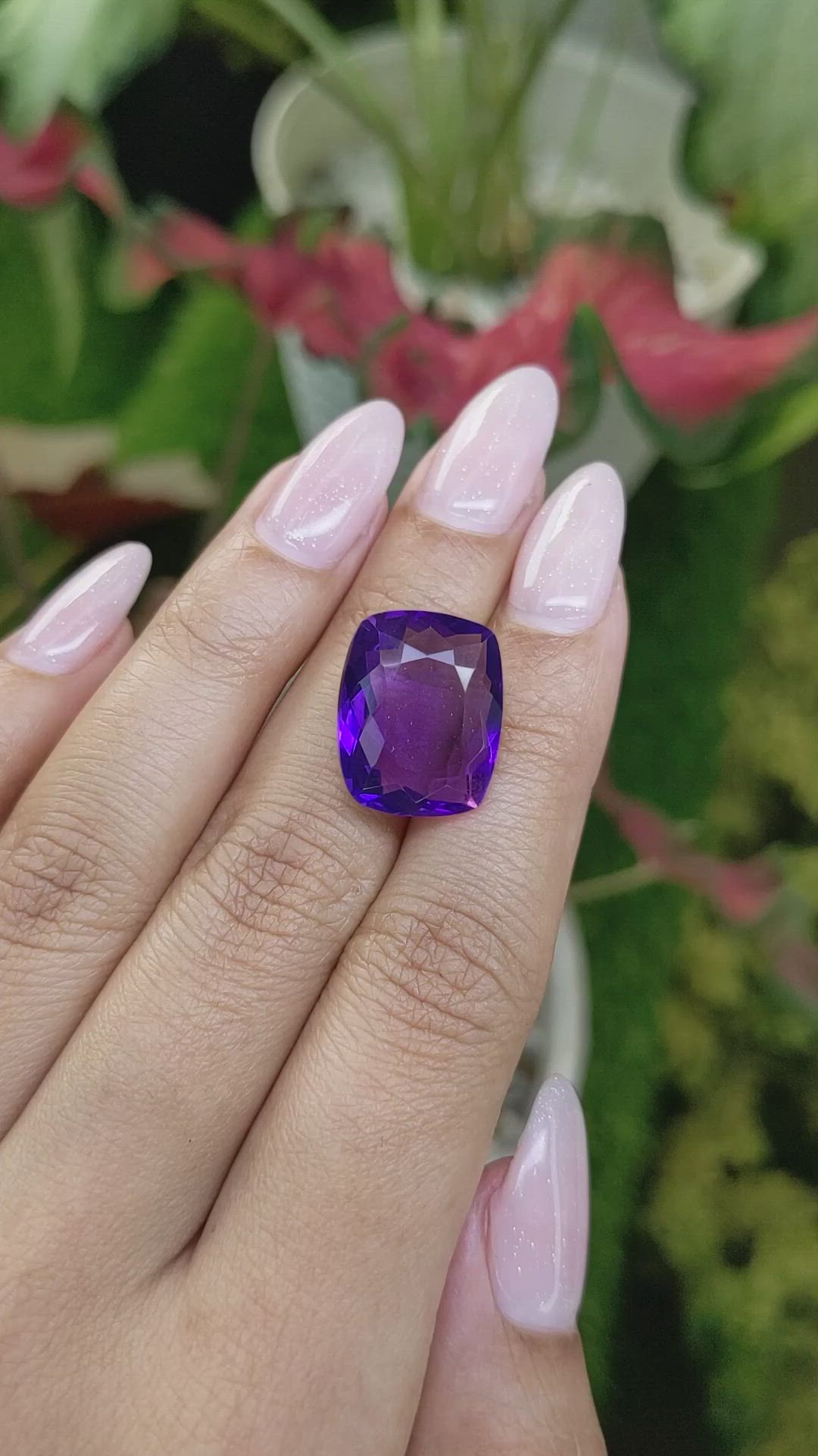 12.75 Ct. Amethyst from Ceylon (Sri Lanka) Size Video