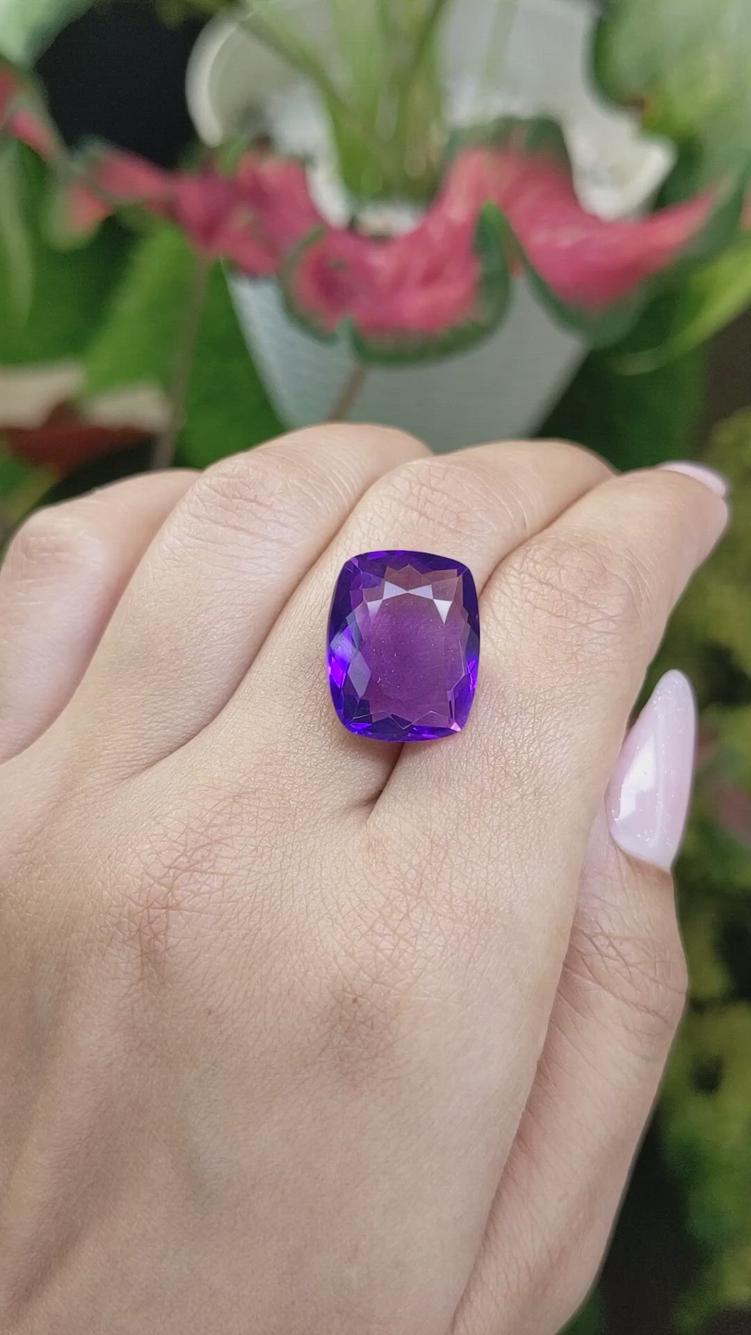 12.75 Ct. Amethyst from Ceylon (Sri Lanka) Size Video