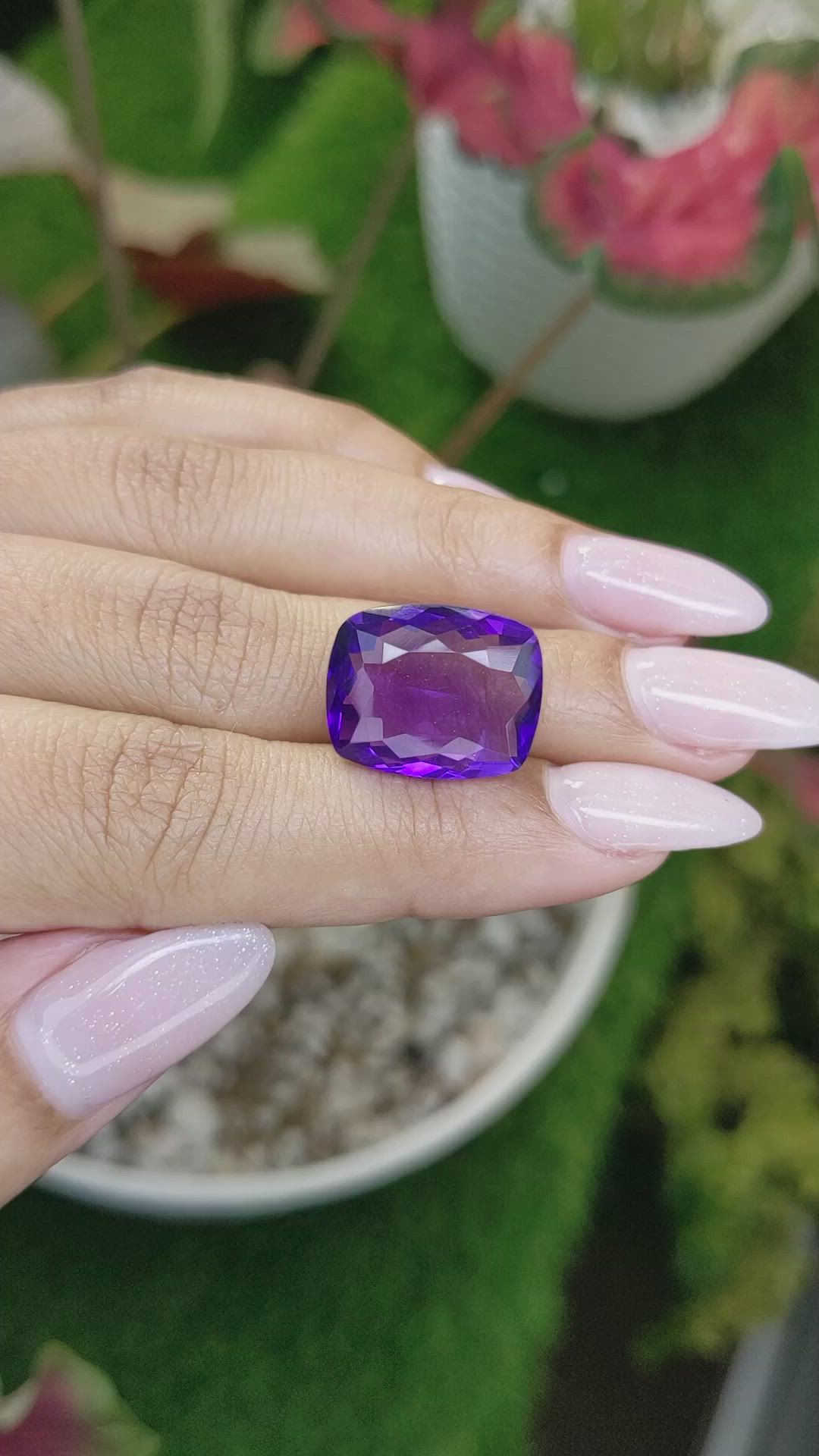 12.75 Ct. Amethyst from Ceylon (Sri Lanka) Size Video