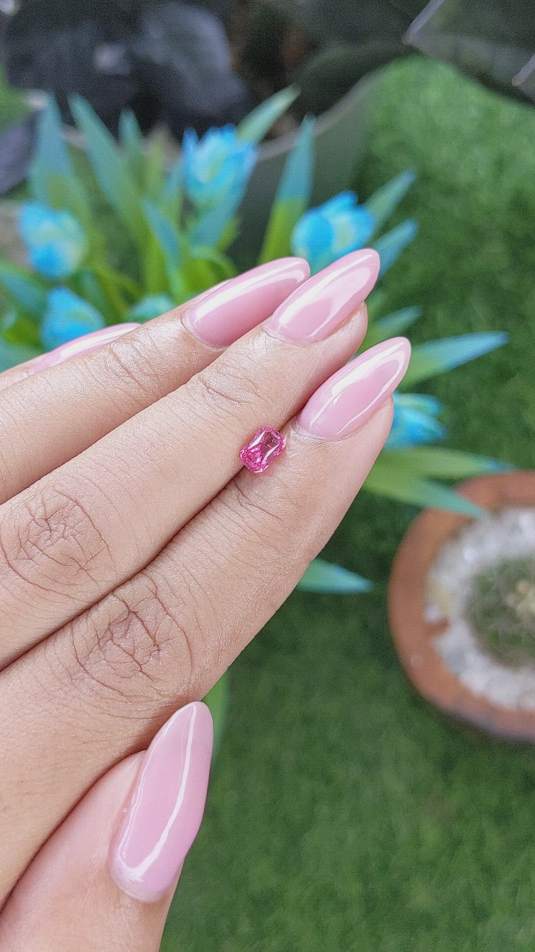 0.54 Ct. Pink Spinel from Ceylon (Sri Lanka) Size Video