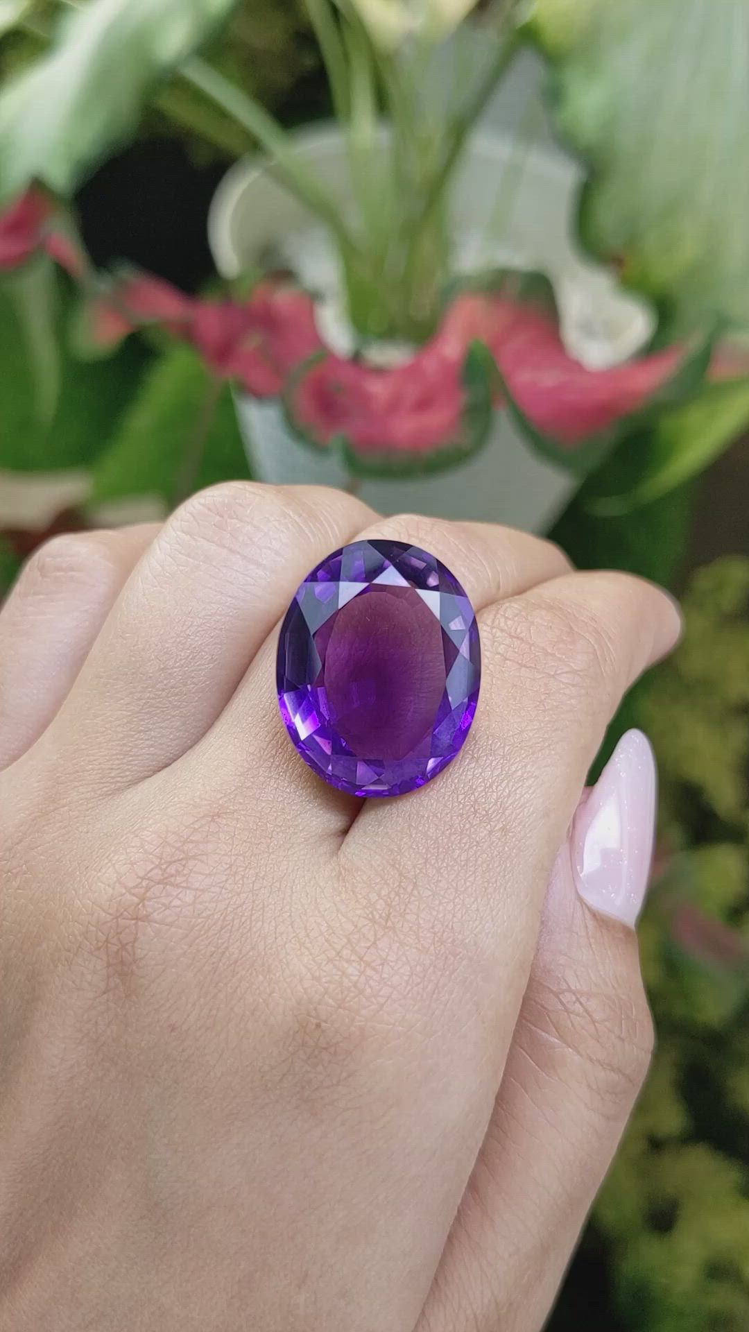30.47 Ct. Amethyst from Ceylon (Sri Lanka) Size Video