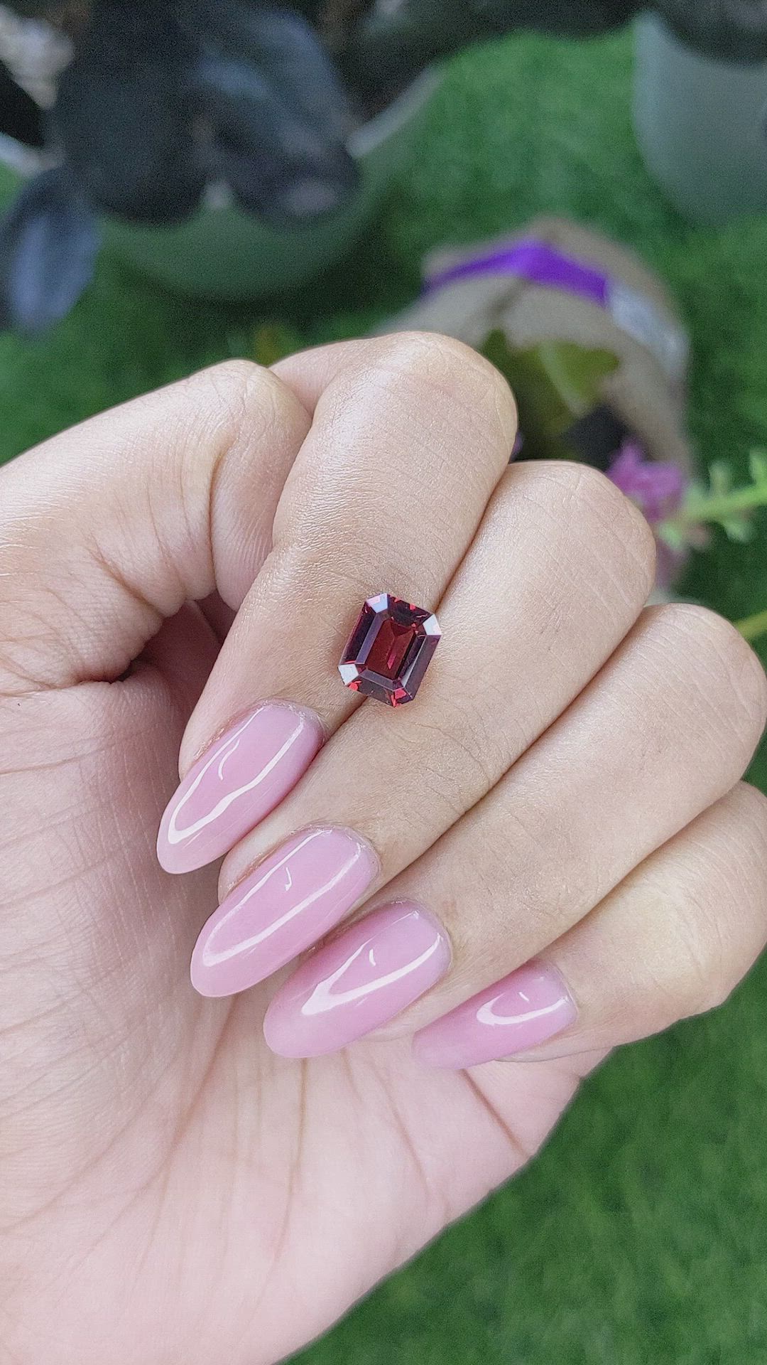 2.21 Ct. Red Garnet from Ceylon (Sri Lanka) Size Video
