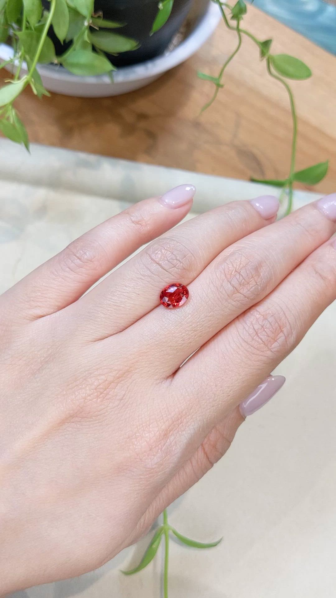 1.55 Ct. Red Spinel from Burma (Myanmar) Size Video