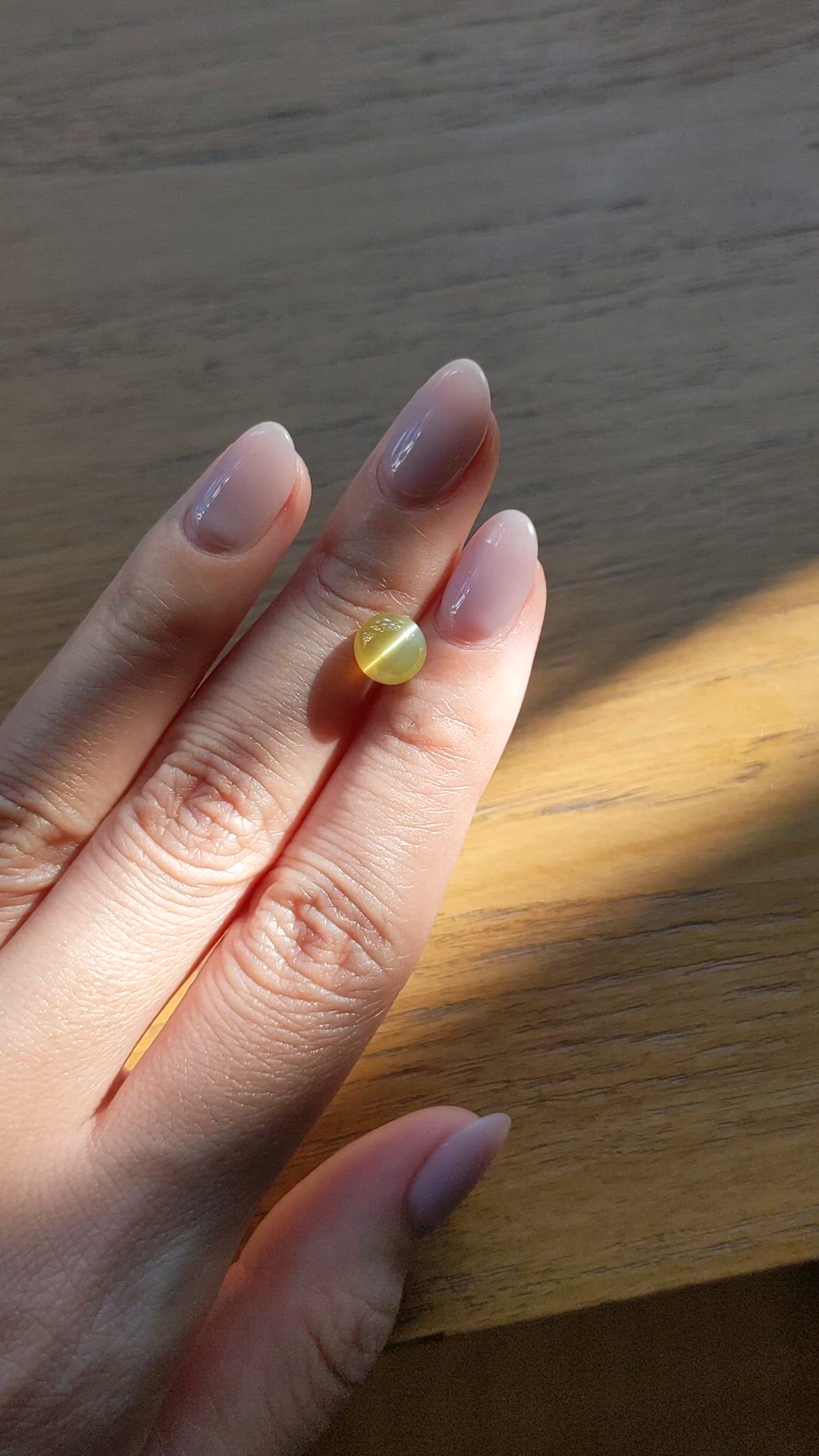 2.53 Ct. Greenish Yellow Chrysoberyl from Ceylon (Sri Lanka) Size Video