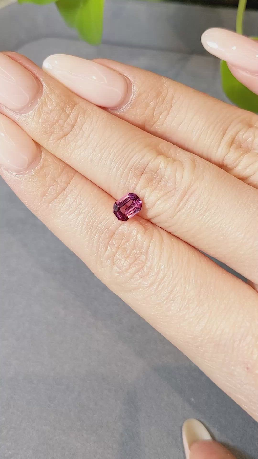 0.85 Ct. Reddish Pink Spinel from Burma (Myanmar) Size Video
