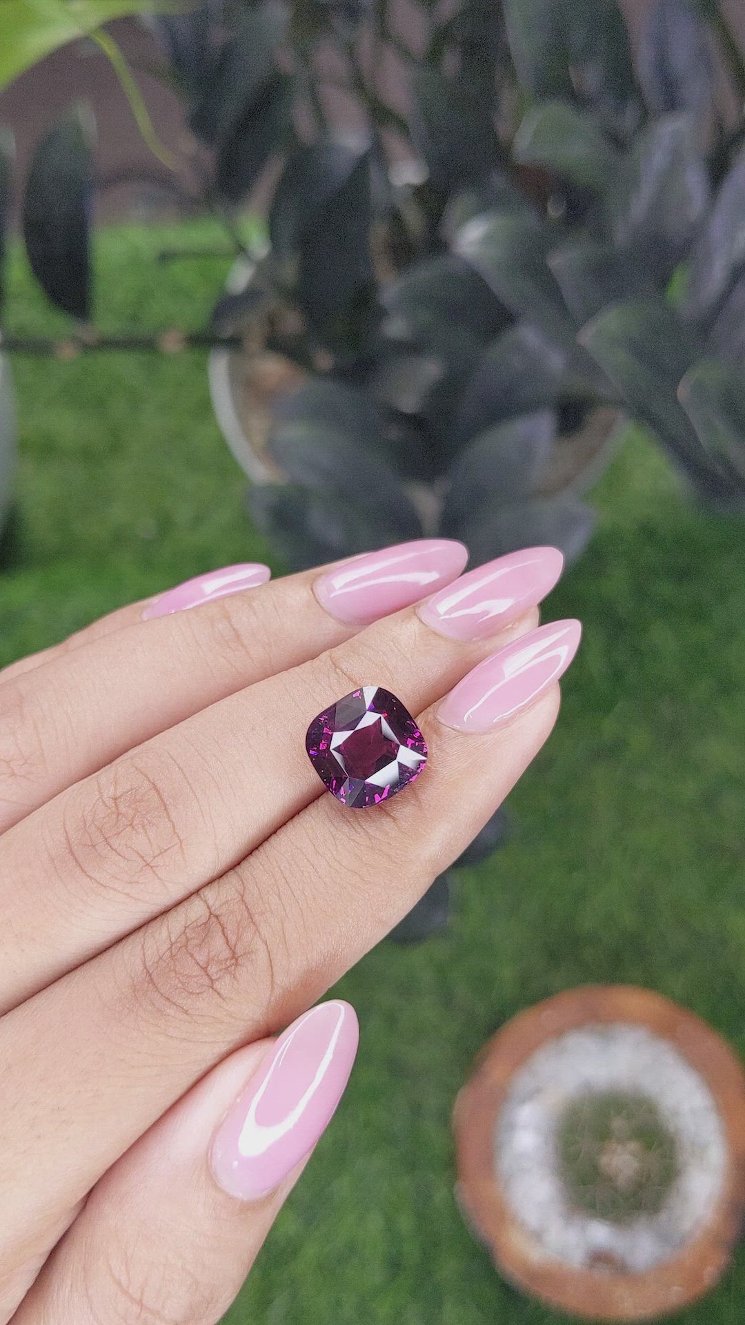 8.17 Ct. Purplish Pink Rhodolite Garnet from Tanzania Size Video