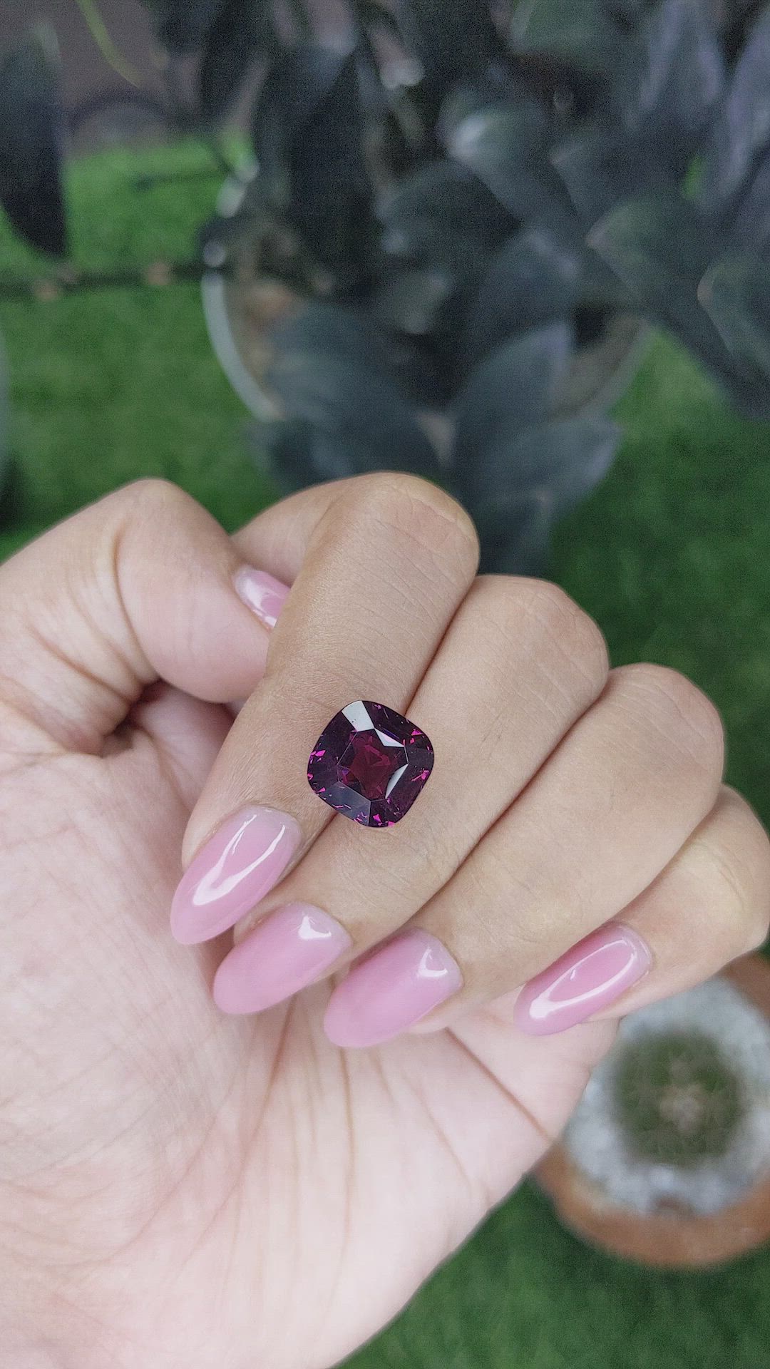 8.17 Ct. Purplish Pink Rhodolite Garnet from Tanzania Size Video