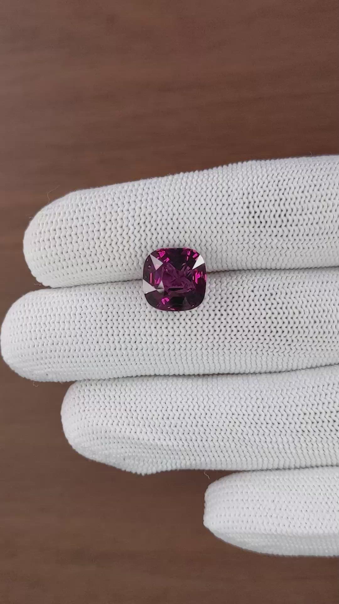 8.17 Ct. Purplish Pink Rhodolite Garnet from Tanzania Size Video