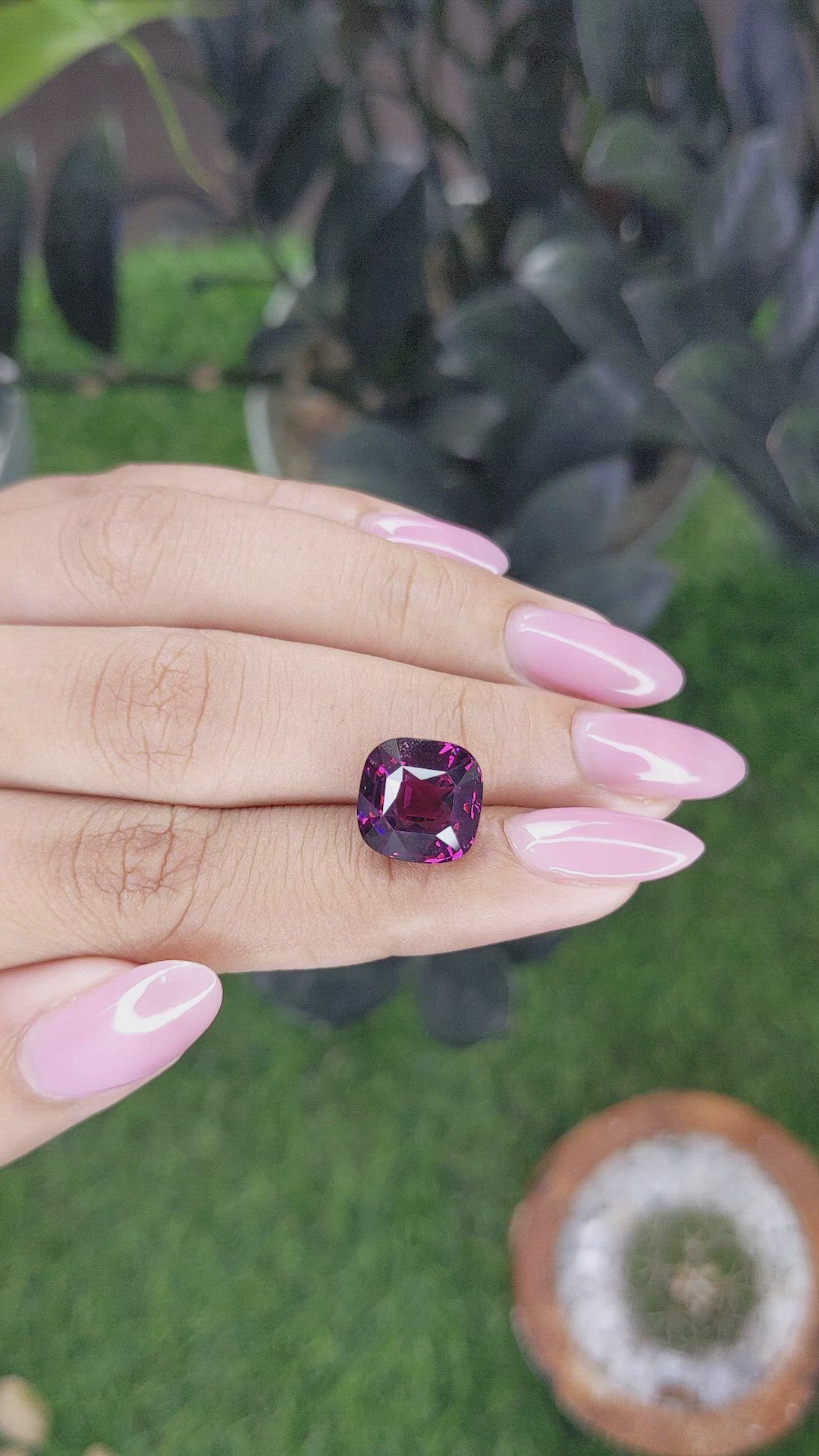 8.17 Ct. Purplish Pink Rhodolite Garnet from Tanzania Size Video