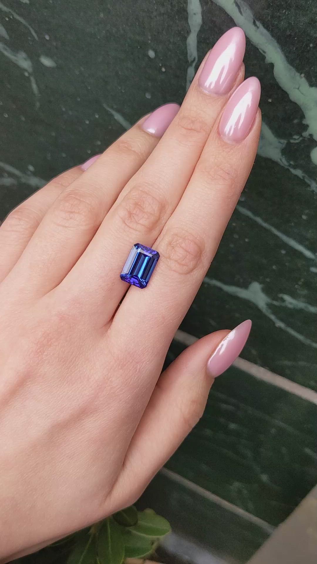 6.28 Ct. Blue Tanzanite from Tanzania Size Video