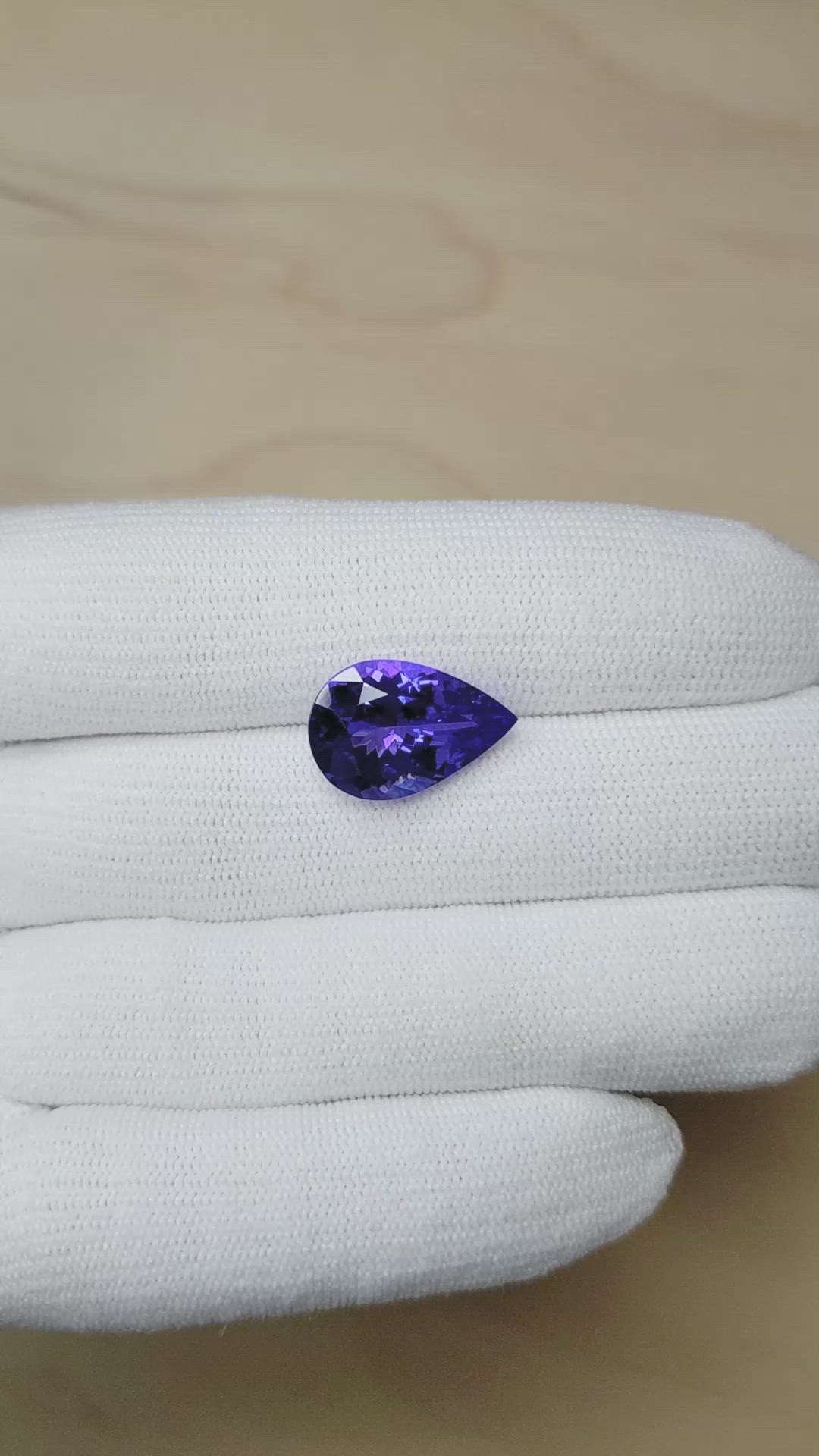 8.44 Ct. Violet Tanzanite from Tanzania Size Video