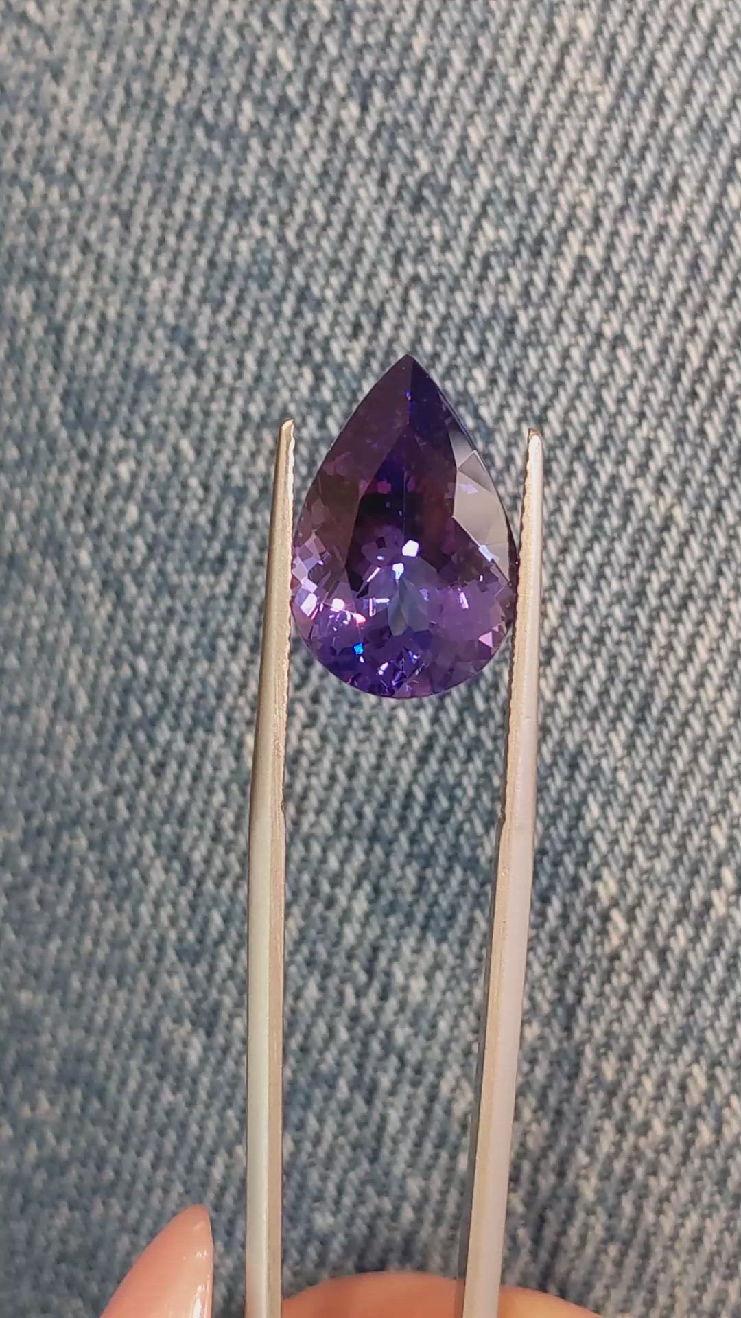 8.44 Ct. Violet Tanzanite from Tanzania Size Video
