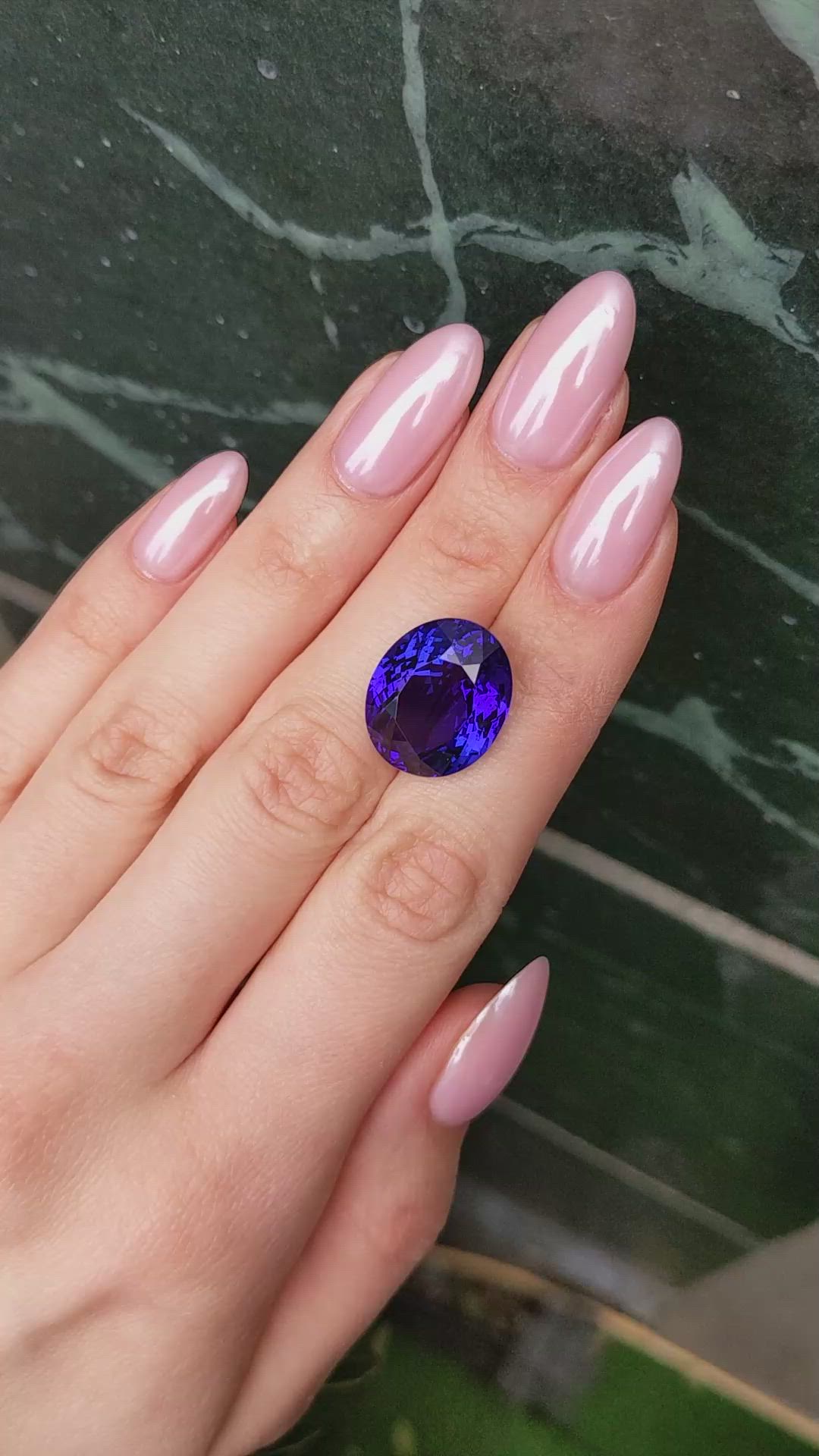 19.17 Ct. Blue Tanzanite from Tanzania Size Video