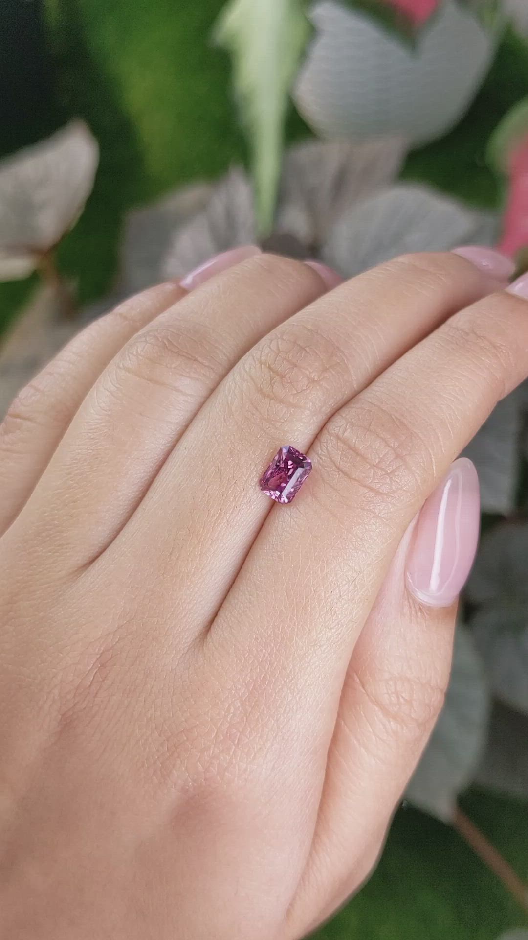 1.31 Ct. Purplish Pink Spinel from Ceylon (Sri Lanka) Size Video