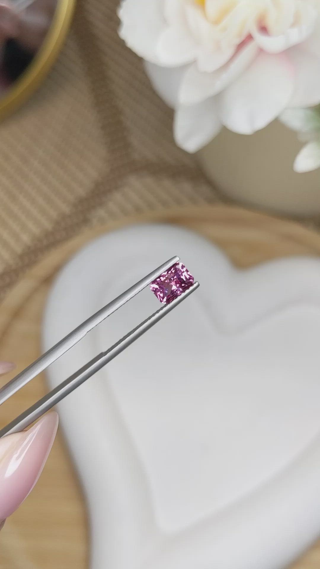 1.31 Ct. Purplish Pink Spinel from Ceylon (Sri Lanka) Size Video