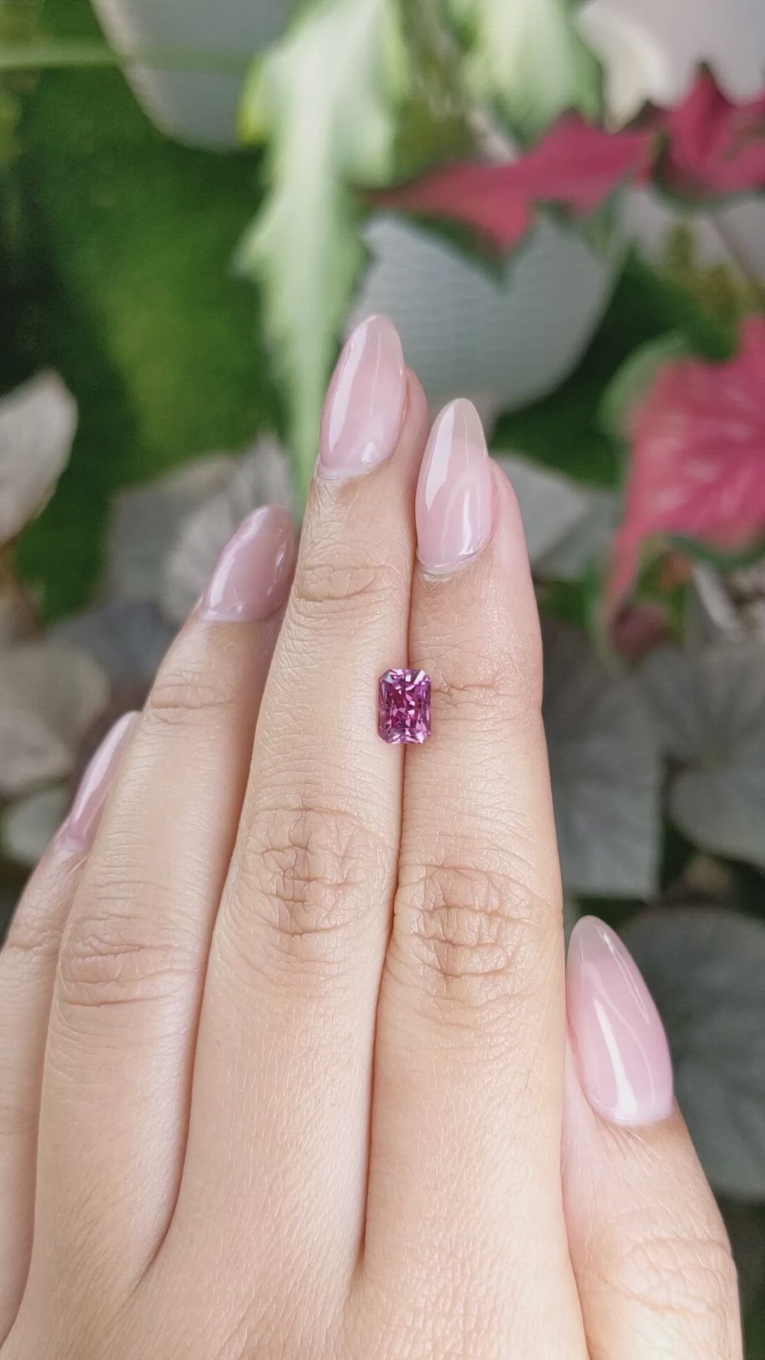 1.31 Ct. Purplish Pink Spinel from Ceylon (Sri Lanka) Size Video