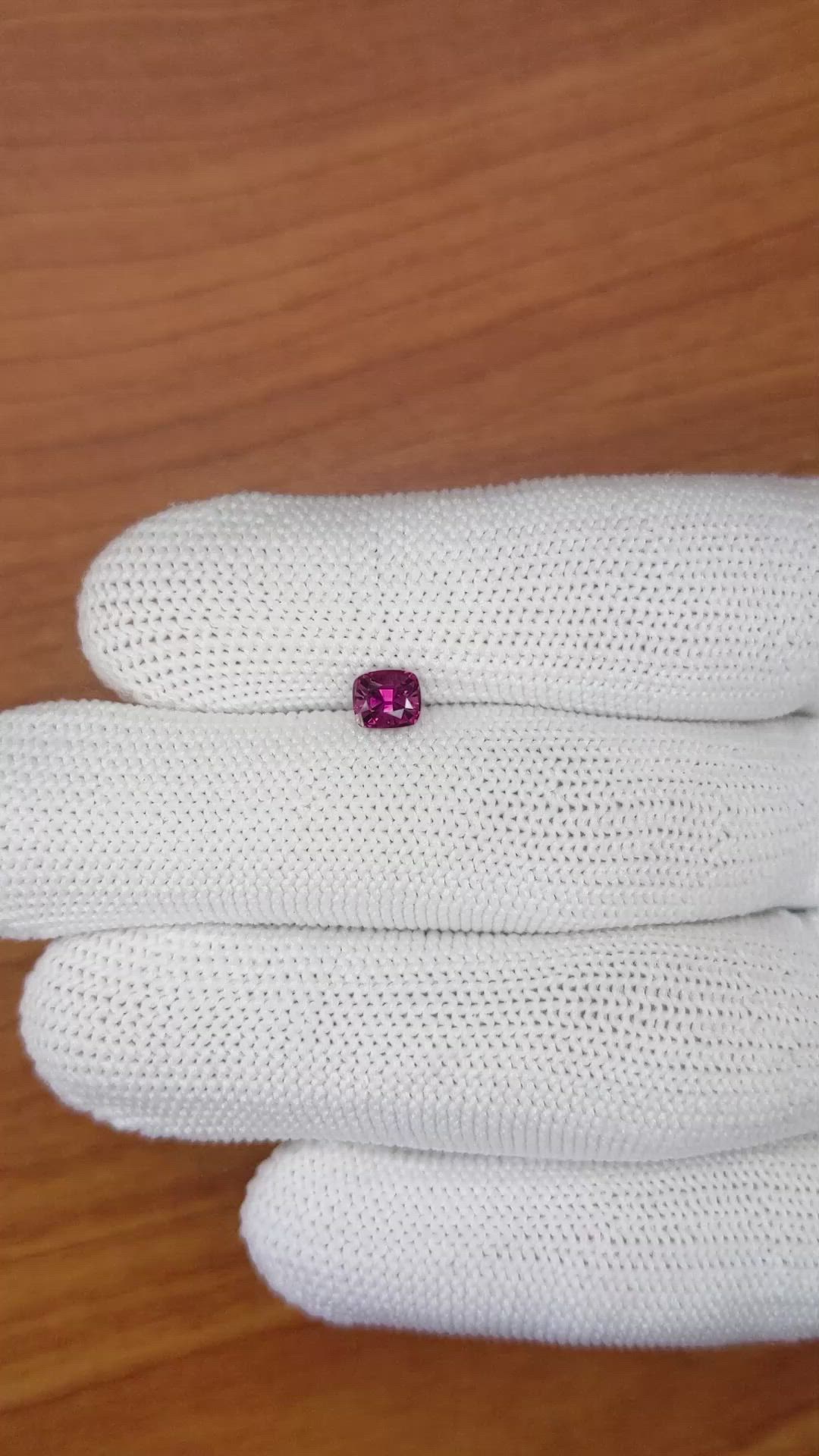 0.71 Ct. Pinkish Purple Garnet from Ceylon (Sri Lanka) Size Video