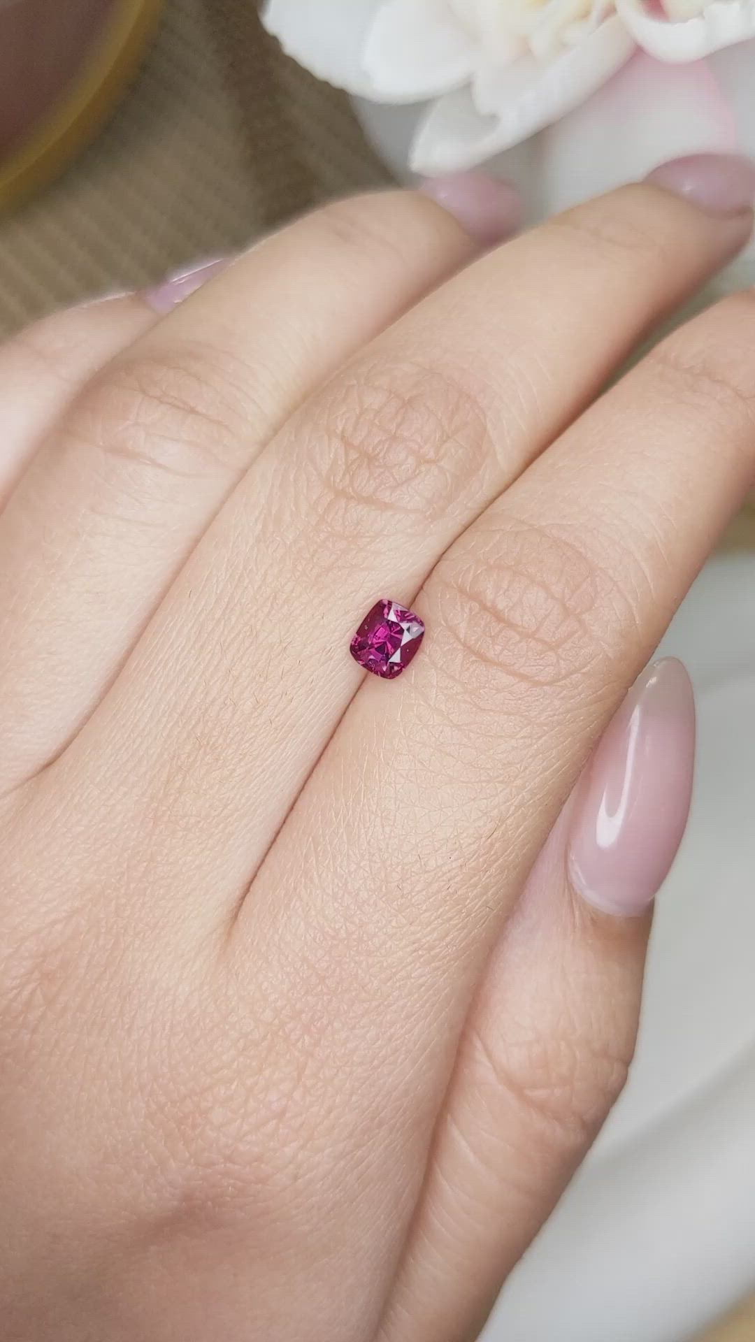 0.71 Ct. Pinkish Purple Garnet from Ceylon (Sri Lanka) Size Video