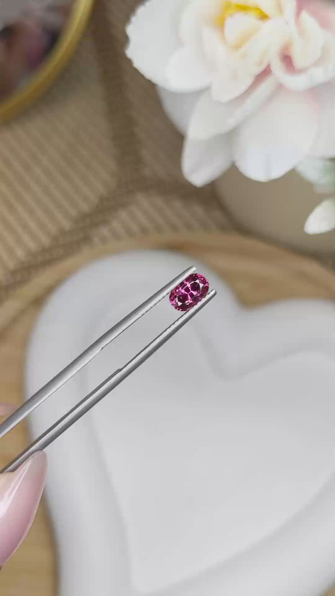 0.97 Ct. Garnet from Ceylon (Sri Lanka) Size Video