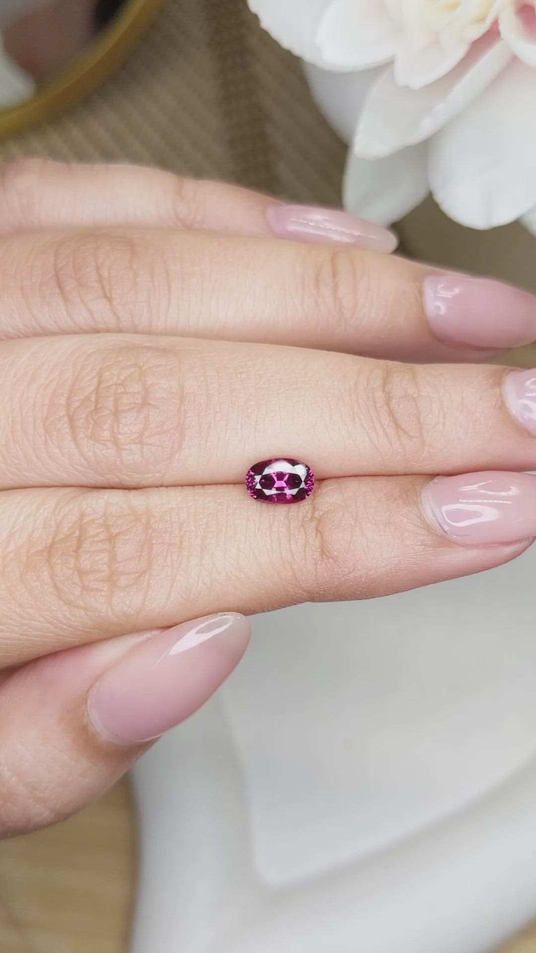 0.97 Ct. Garnet from Ceylon (Sri Lanka) Size Video