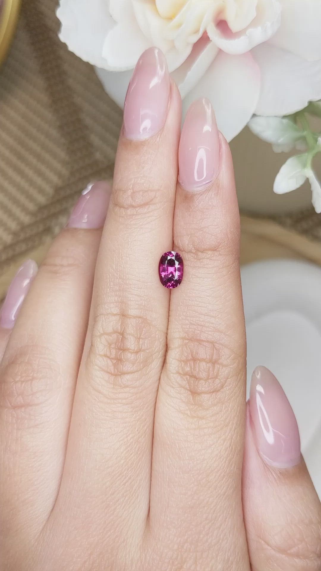 0.97 Ct. Garnet from Ceylon (Sri Lanka) Size Video