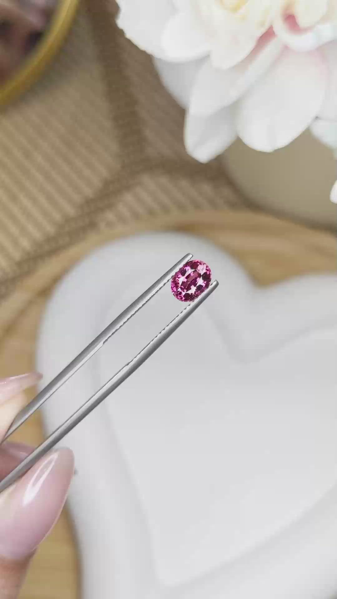 1.17 Ct. Pinkish Purple Garnet from Ceylon (Sri Lanka) Size Video